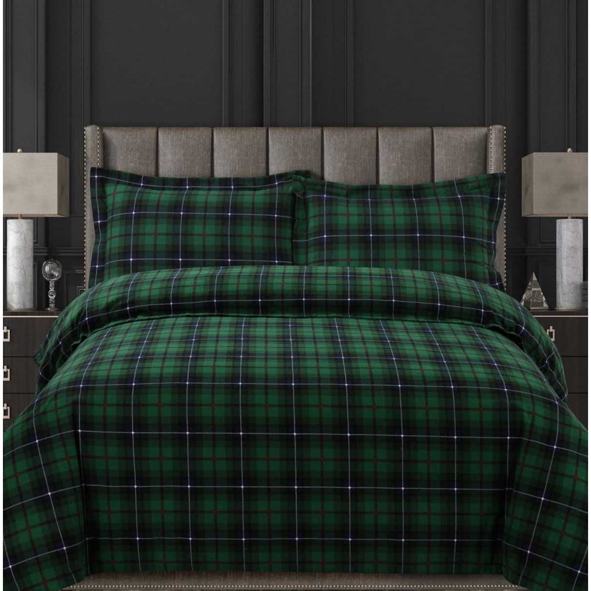 Tribeca Living 170-gsm Cotton Flannel Printed Oversized Duvet Set