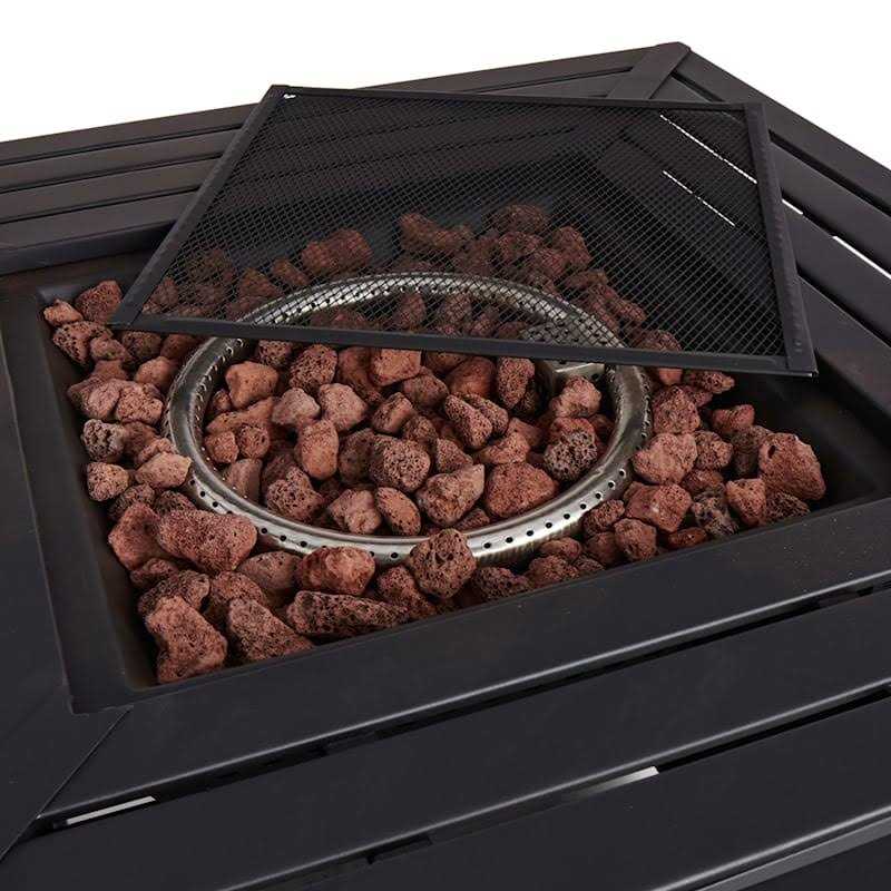 At Home Grammercy Gas Fire Pit Table Stainless Burner 50000 Btu