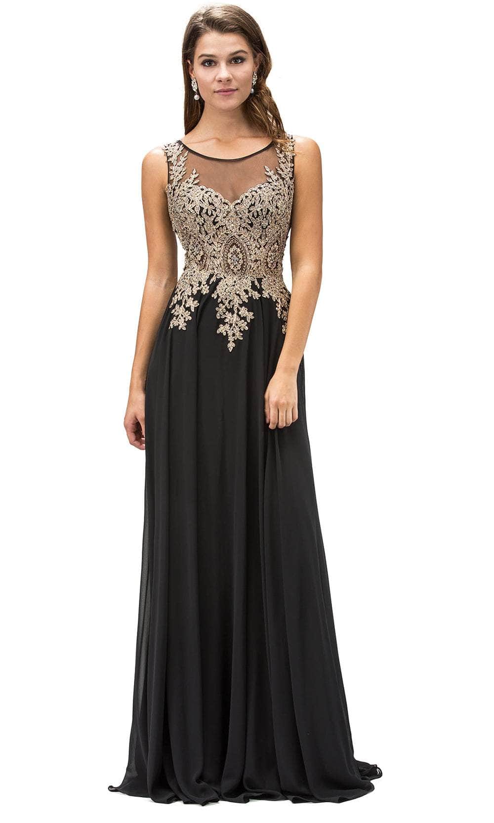 Sleeveless Applique Long Dress