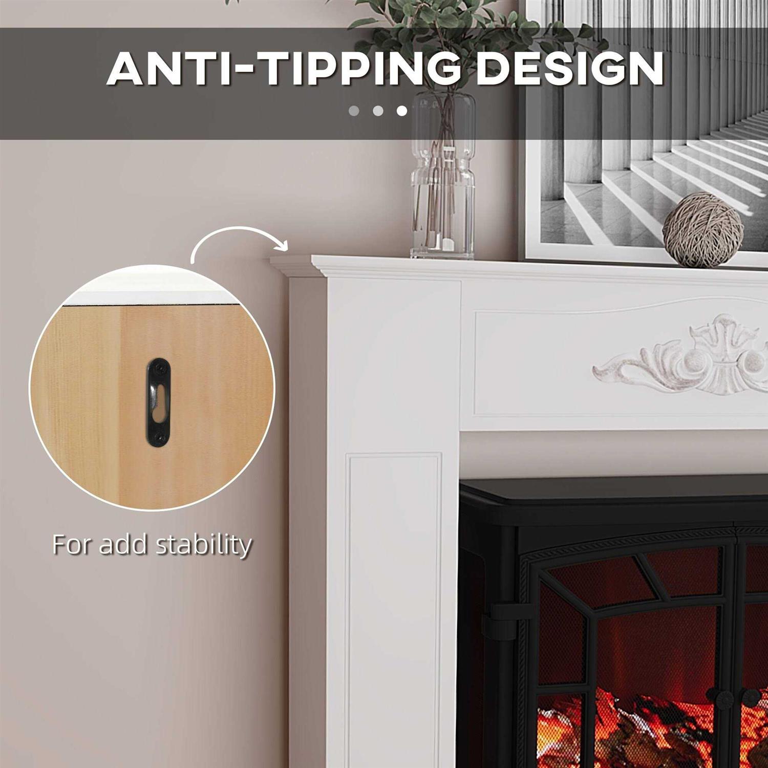 HOMCOM Fir Wood Fireplace Mantel Surround 44.75 W x 40 H