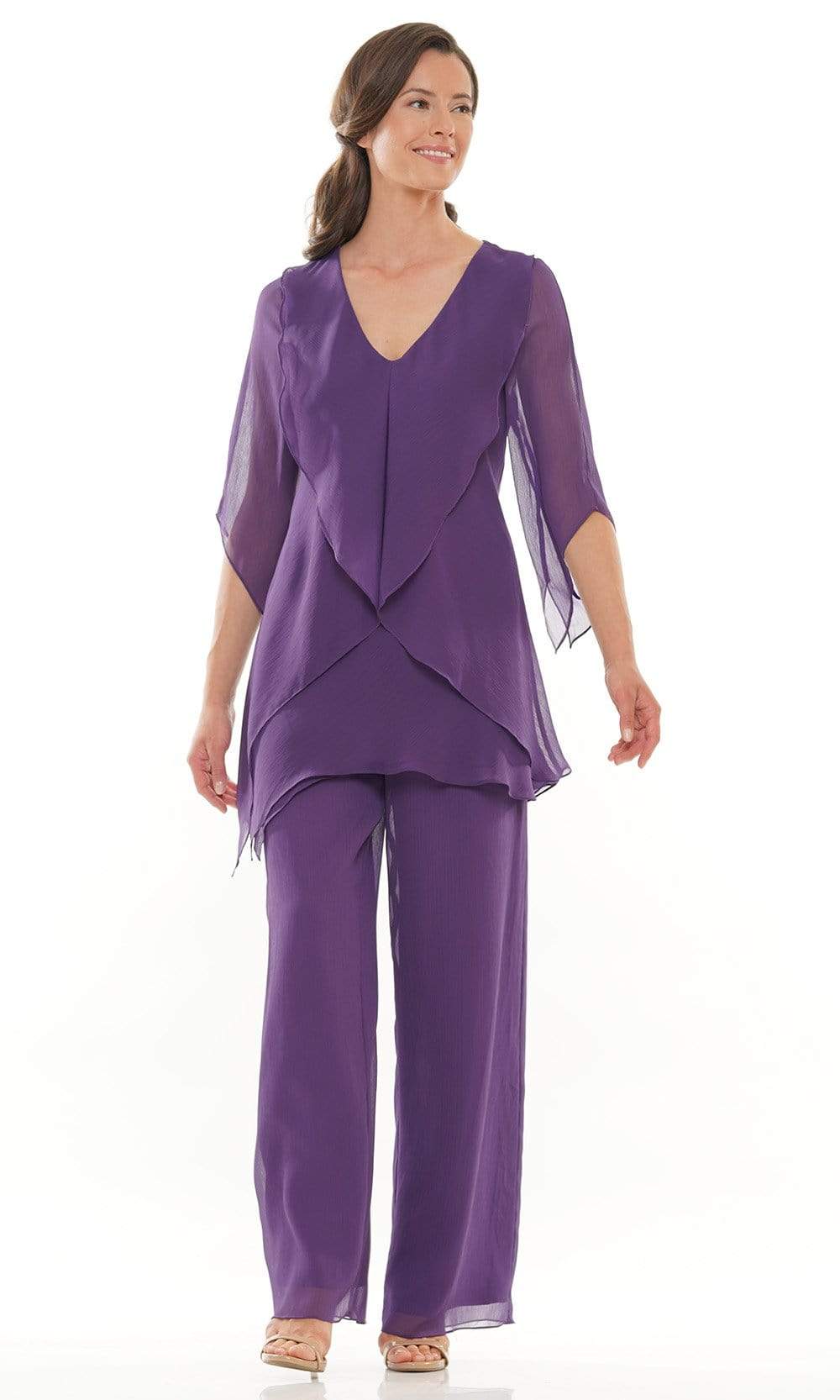 M308 V-Neck Half Sleeves Pantsuit