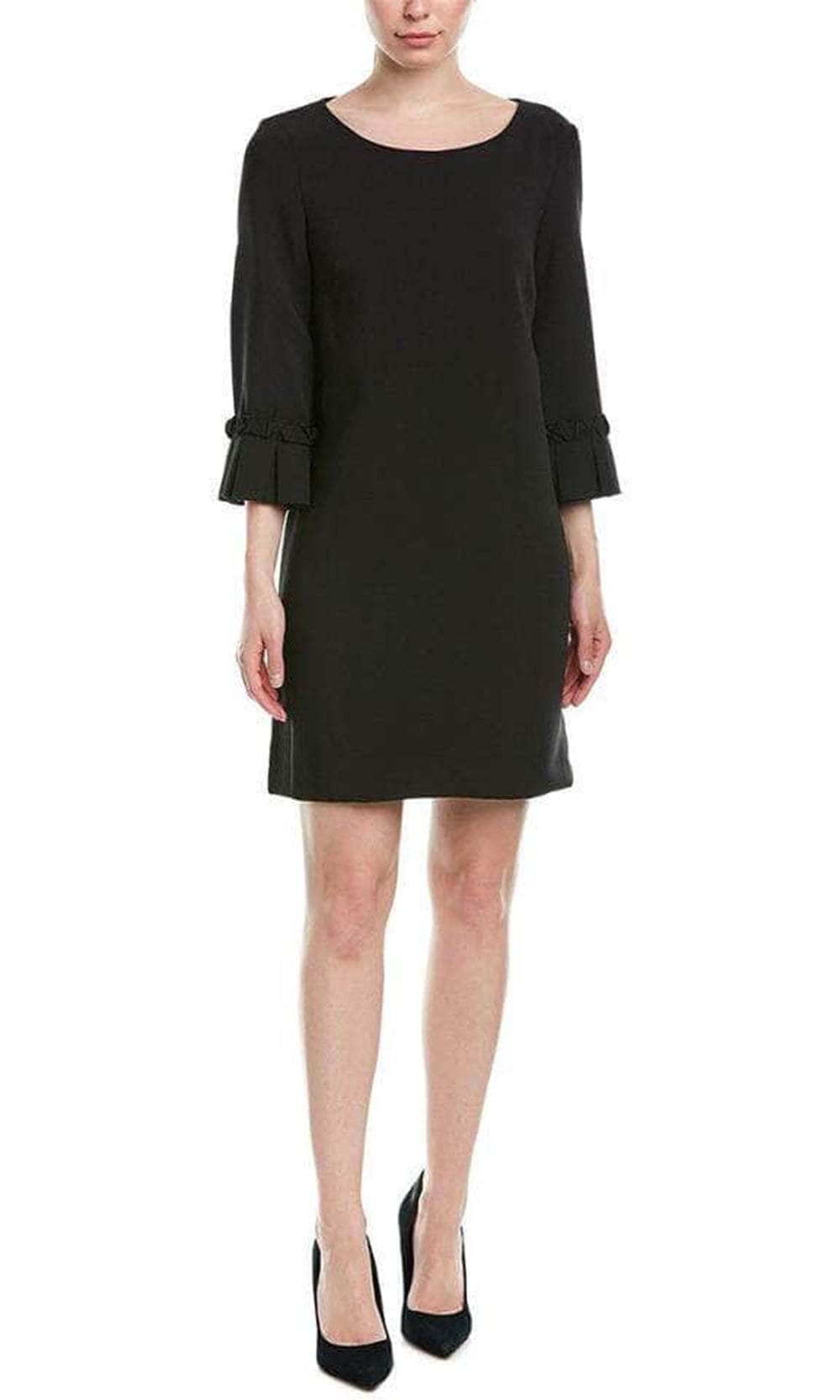 Pleated Long Sleeve Cocktail Dress