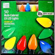 50L Multi Ceramic C9 LED Steady Lit Home Accents Holiday