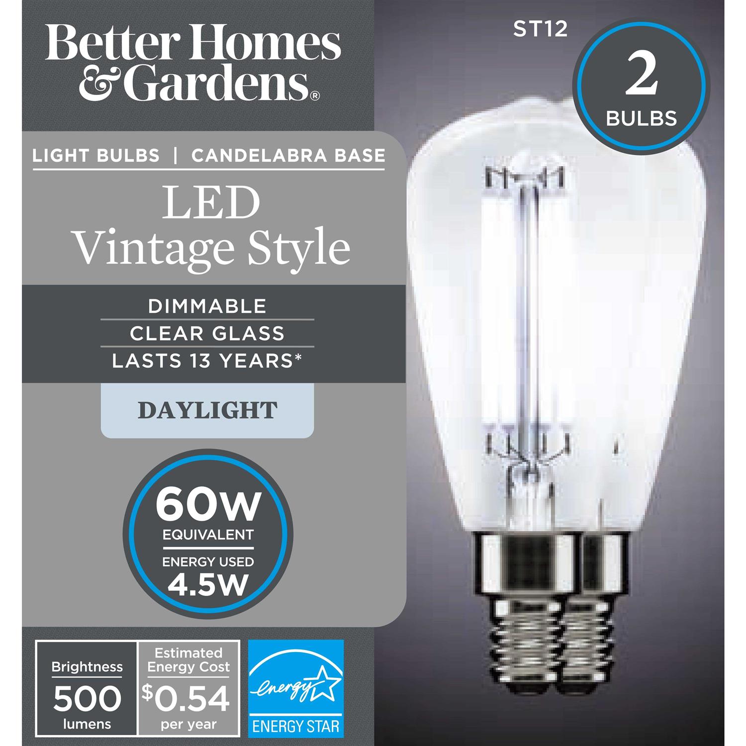 Better Homes & Gardens 60w Equivalent Daylight Vintage Style Led Bulbs