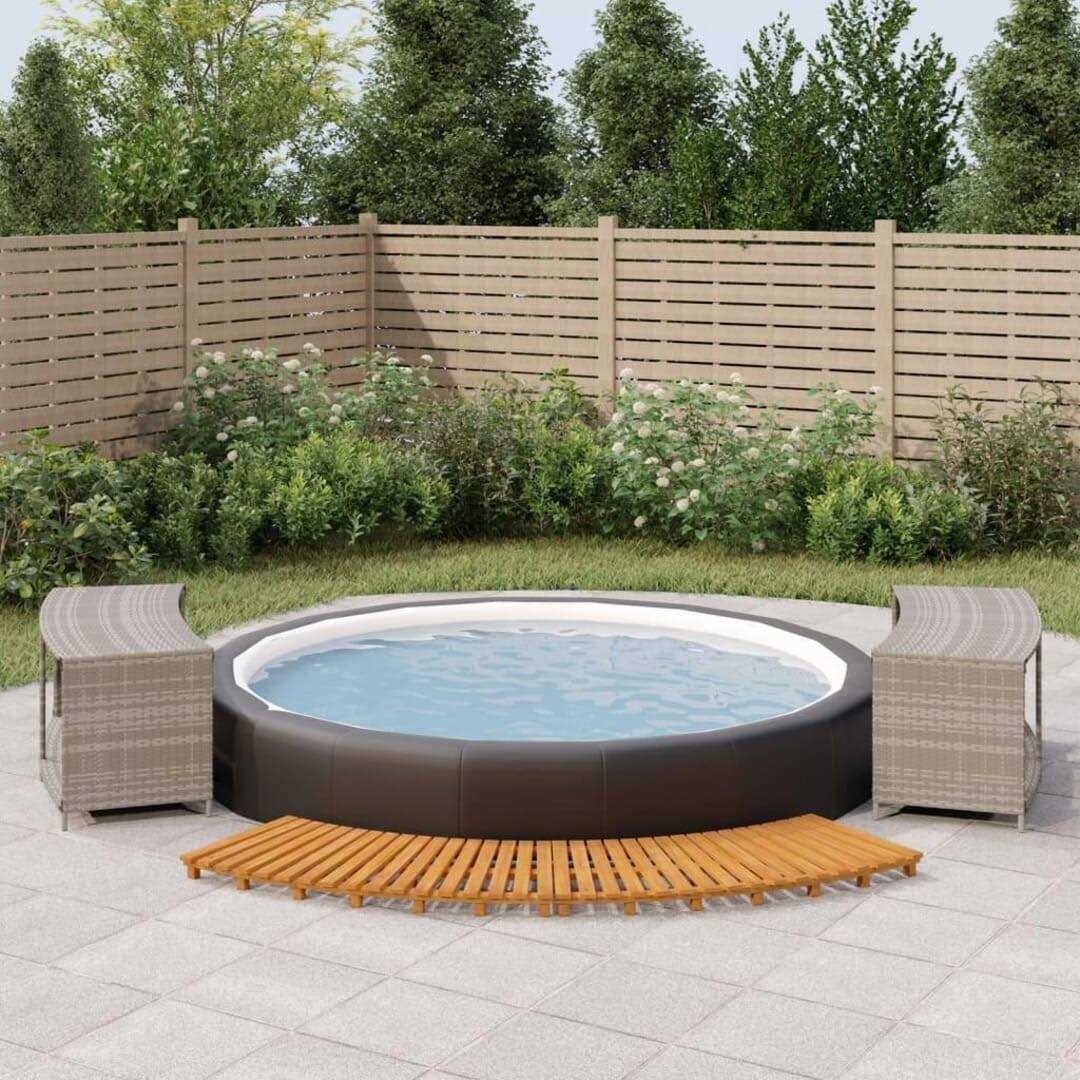 vidaXL Hot Tub Surround Poly Rattan and Solid Wood Acacia