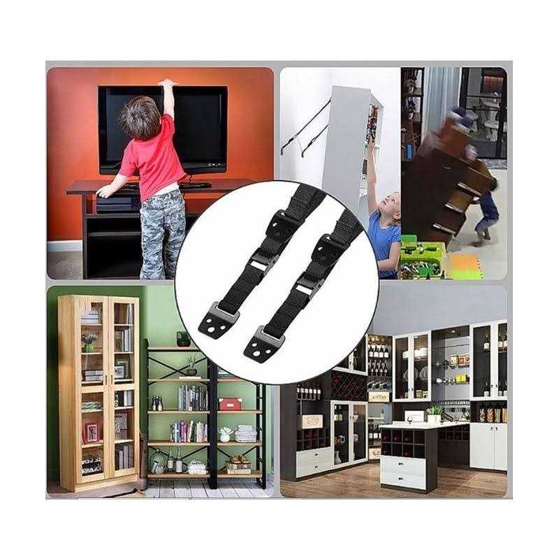 Db Baby Safety Metal TV Straps Furniture Anti-Tip Straps Heavy Duty Strap All Flat Screen TV/Furniture 2 Pack