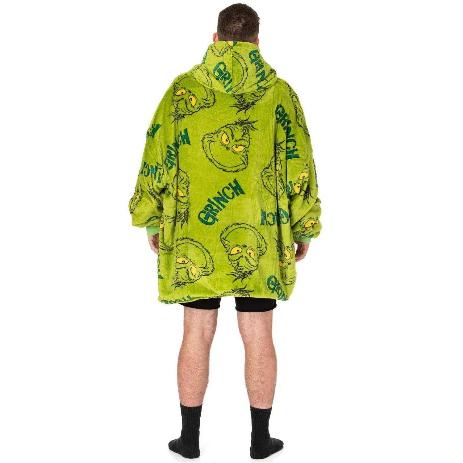 The Grinch Unisex Adult Oversized Hoodie Blanket Green