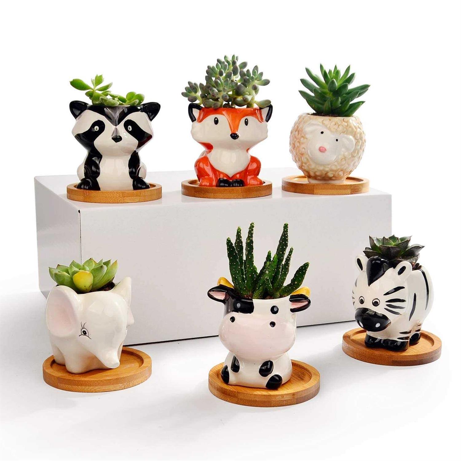 B Sepor Small Ceramic Animal Succulent Planters