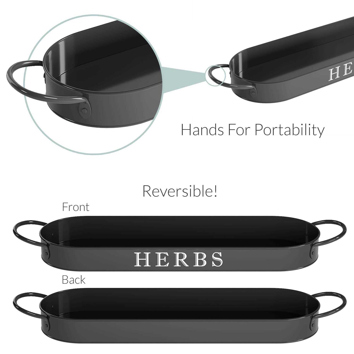 Barnyard Designs Herb Planter Set with Tray Indoor Garden or Outdoor