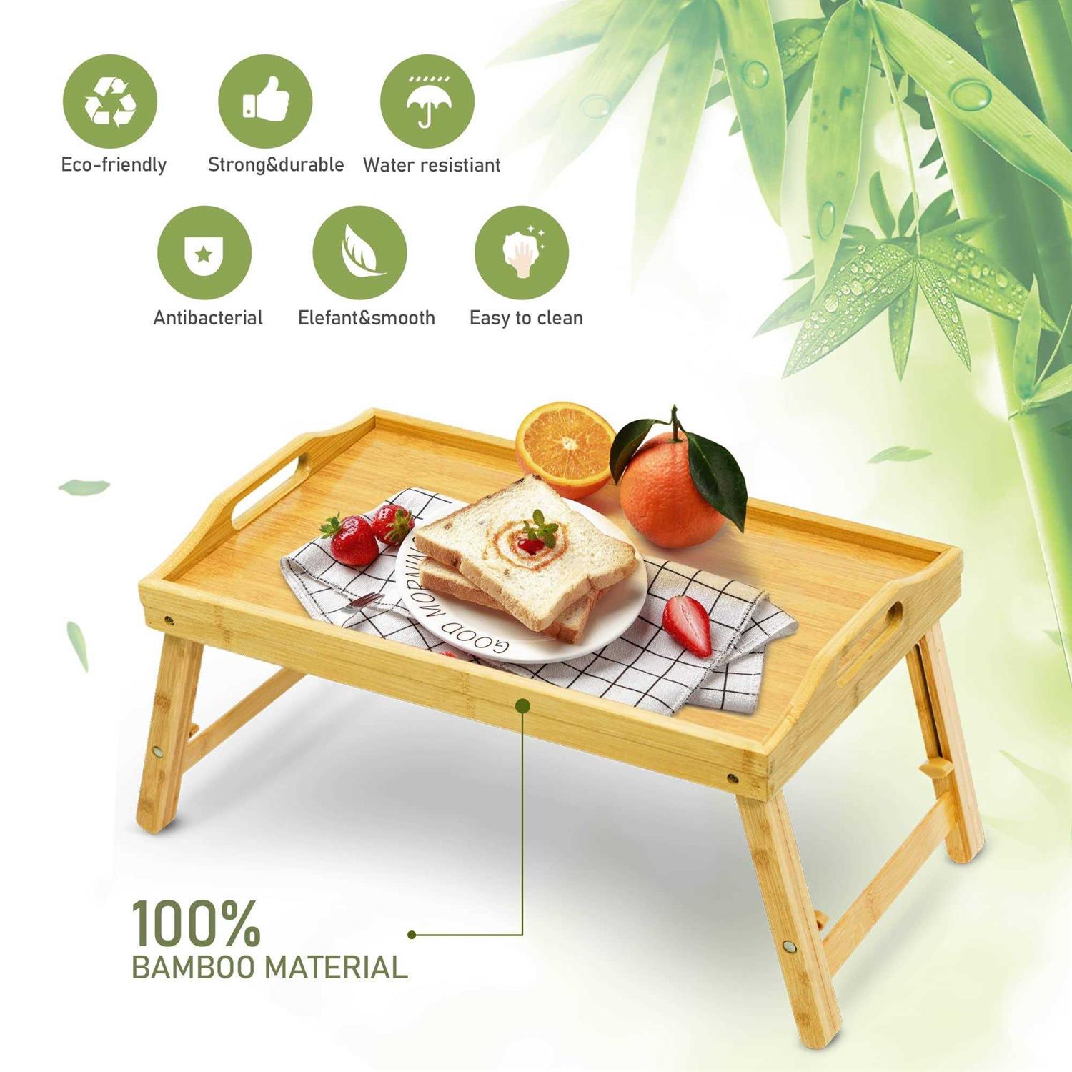 Mayyol Breakfast Bed Tray for Eating Height Adjustable Raised Food Table