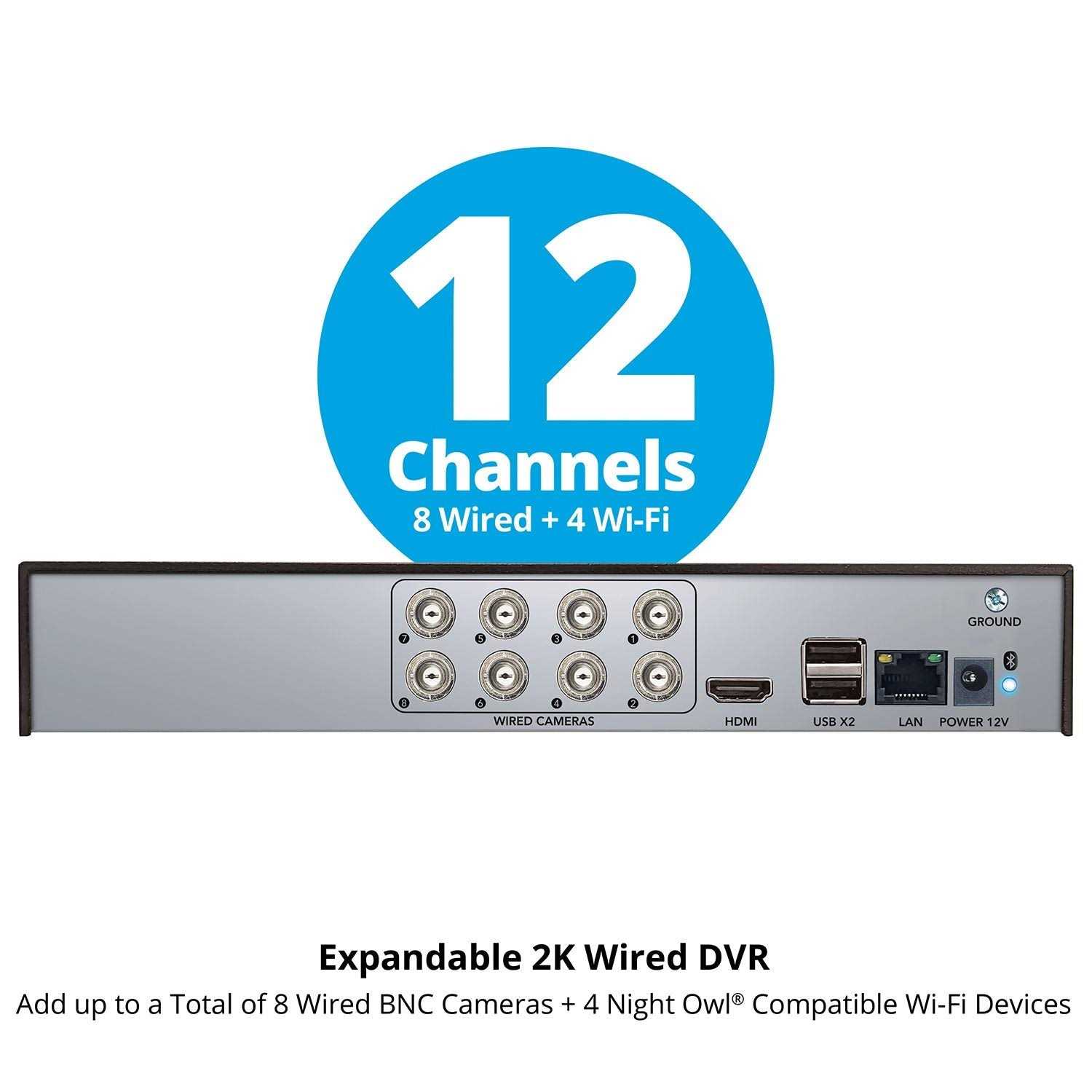 2-Way Audio 12 Channel 2K DVR with Customizable Storage