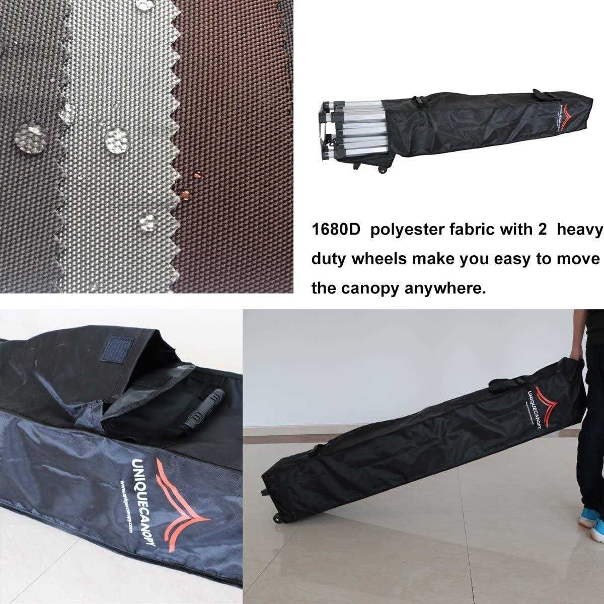 UNIQUECANOPY 10’x10′ Ez Pop Up Canopy Tent Commercial Instant Shelter with Heavy Duty Roller Bag