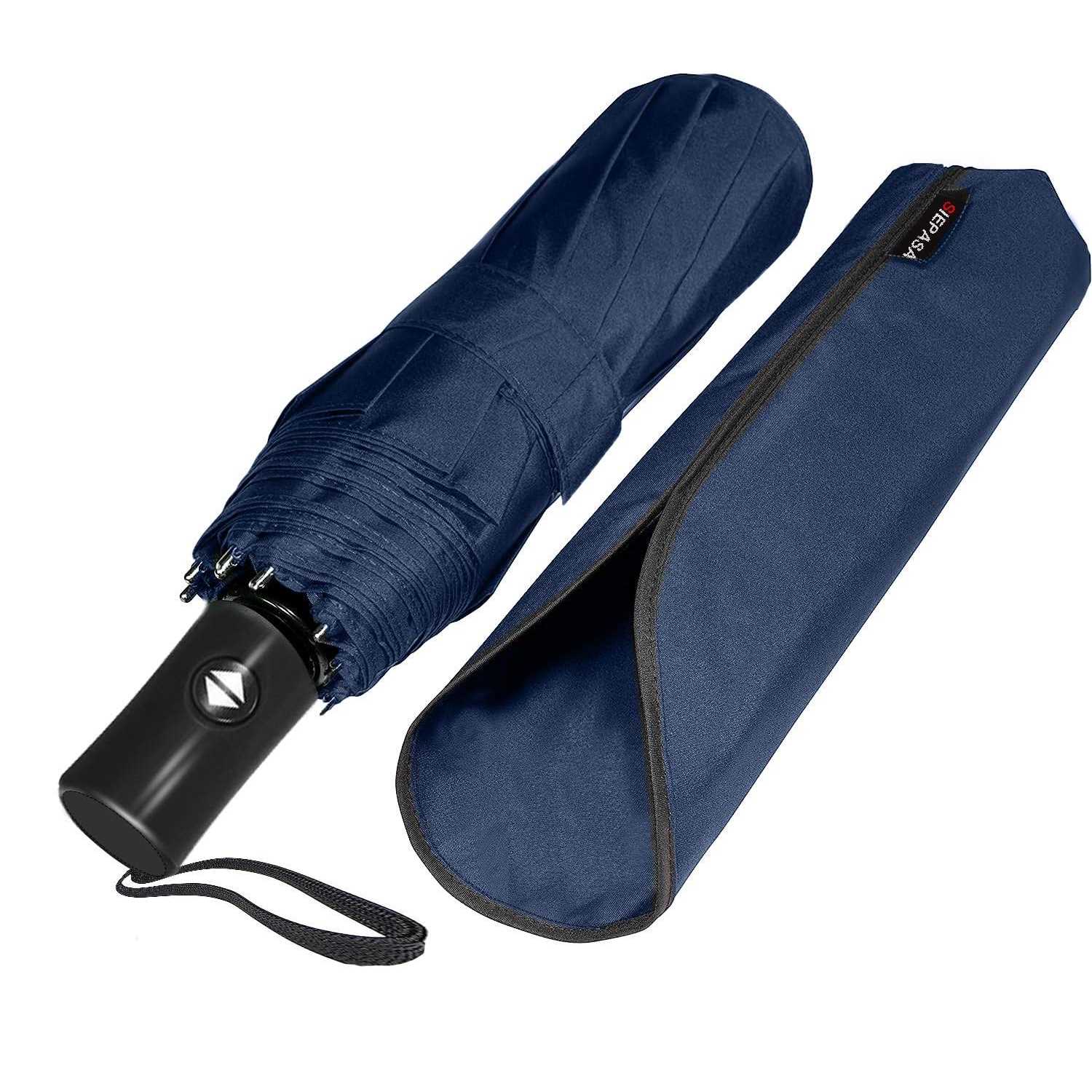 SIEPASA Two Packs Auto Open & Close Small Travel Umbrella Compact for Backpack-Umbrellas for Rain