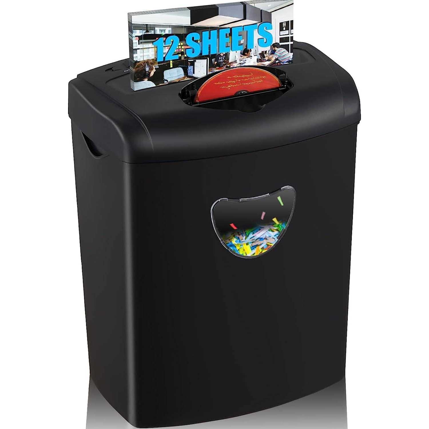 Woolsche Paper Shredder 10-Sheet Strip Cut with 3.17-Gallon Basket