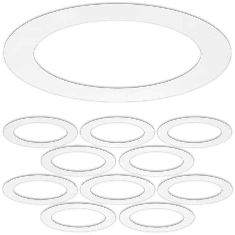 USGL 5 Pack Gloss White Goof Trim Ring for 8 Inch Recessed Can Lighting Down Light