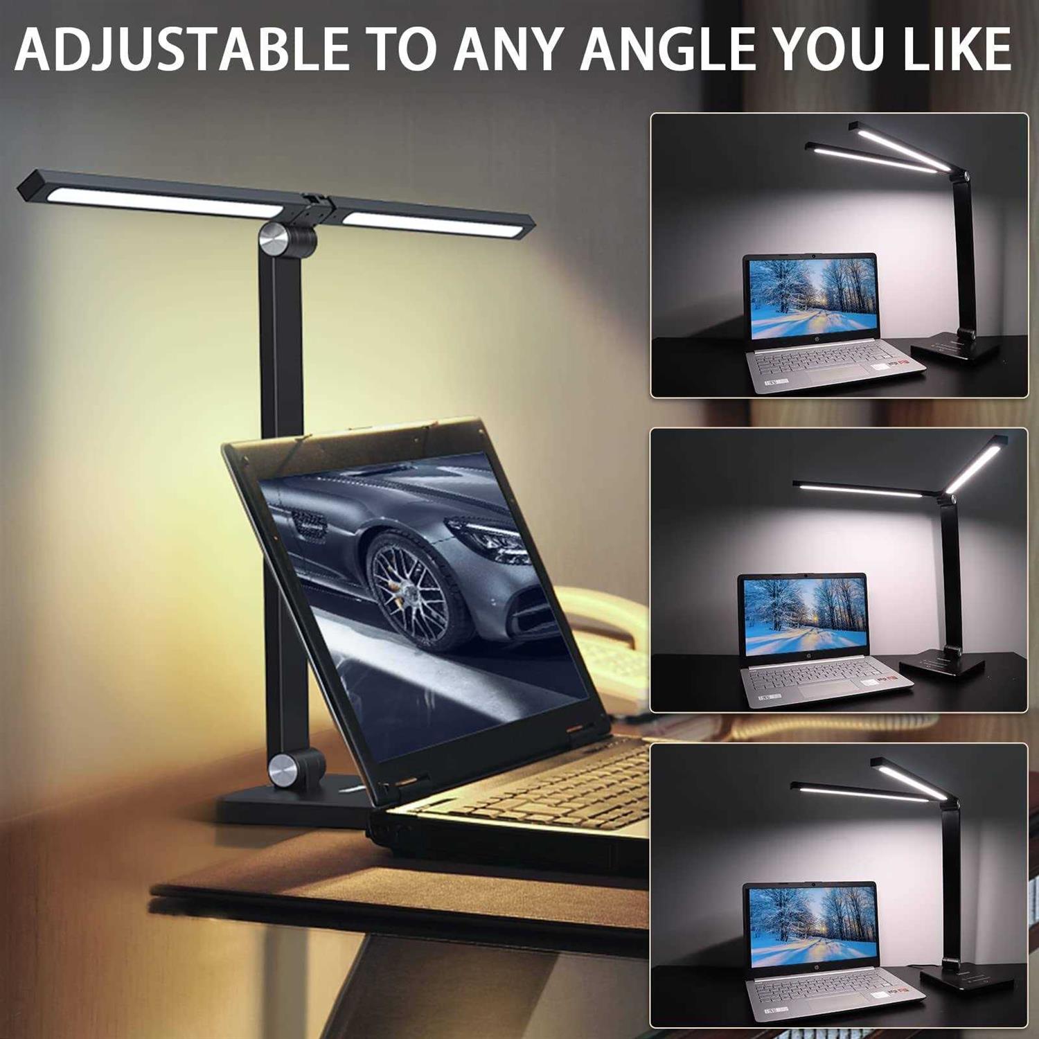 Torchlet Desk Lamp for Home Office Double Head LED Modern Desk Light