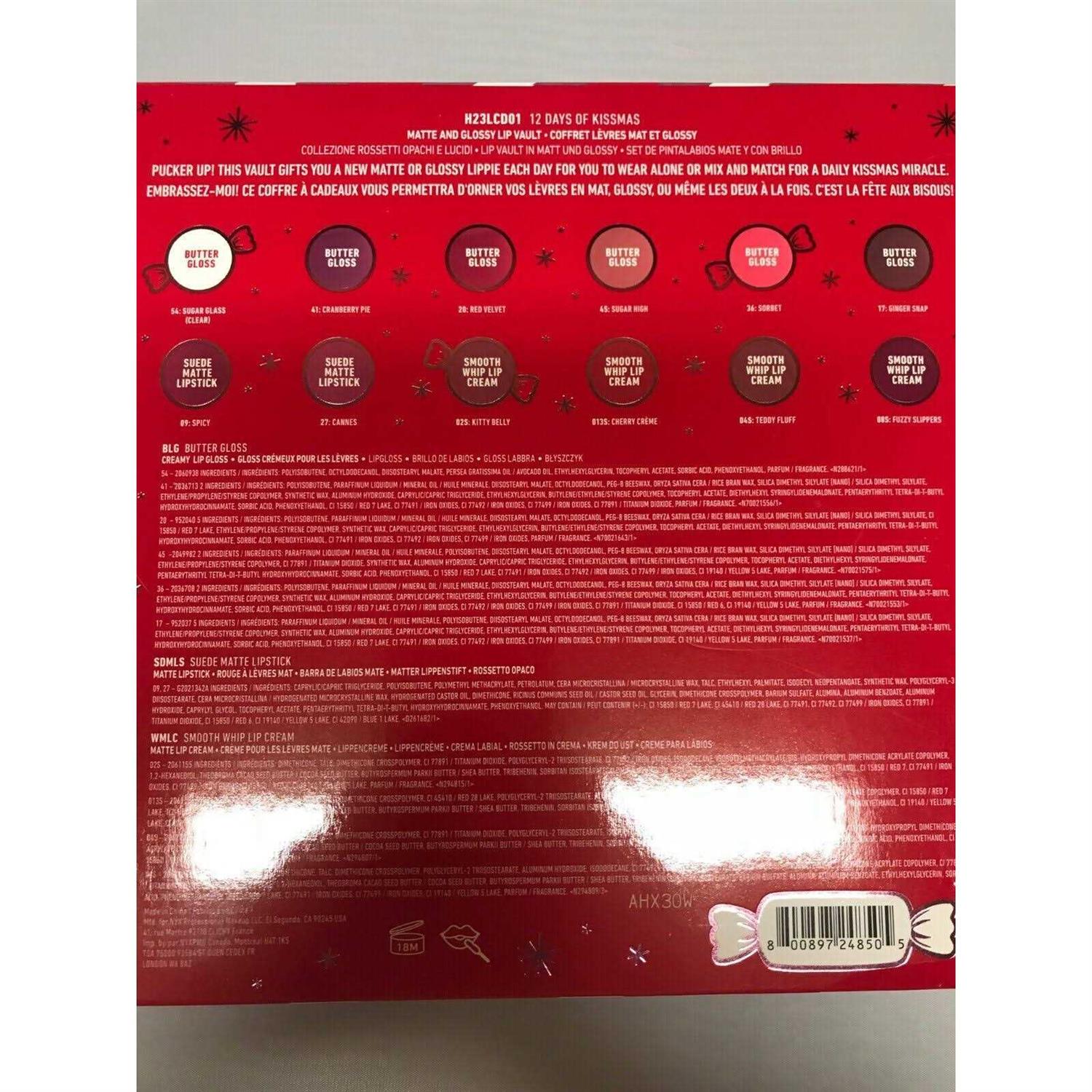 Advent Calendar NYX Professional Makeup 12 Days Of Kissmas