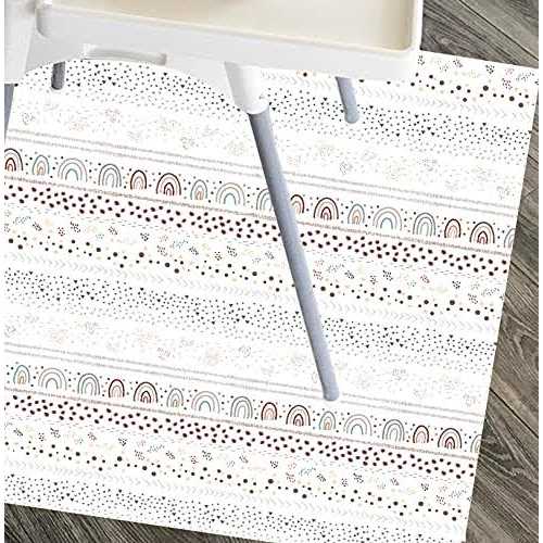 Splat Mat for Under High Chair/Arts/Crafts, WOMUMON Washable Spill Mat Waterproof Floor Protector Splash Mat, Messy Mat and Table Cloth