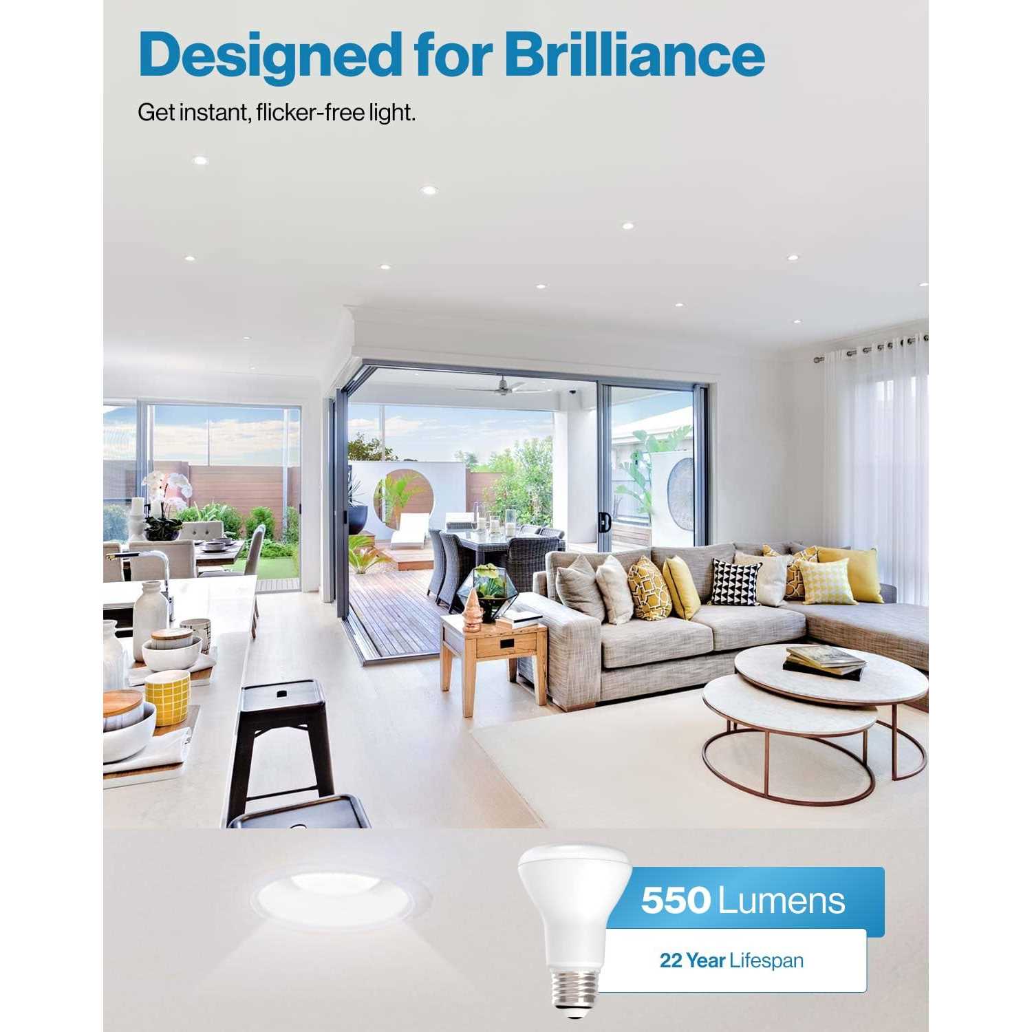 Sunco Lighting 10 Pack Br20 LED Dimmable Flood Light