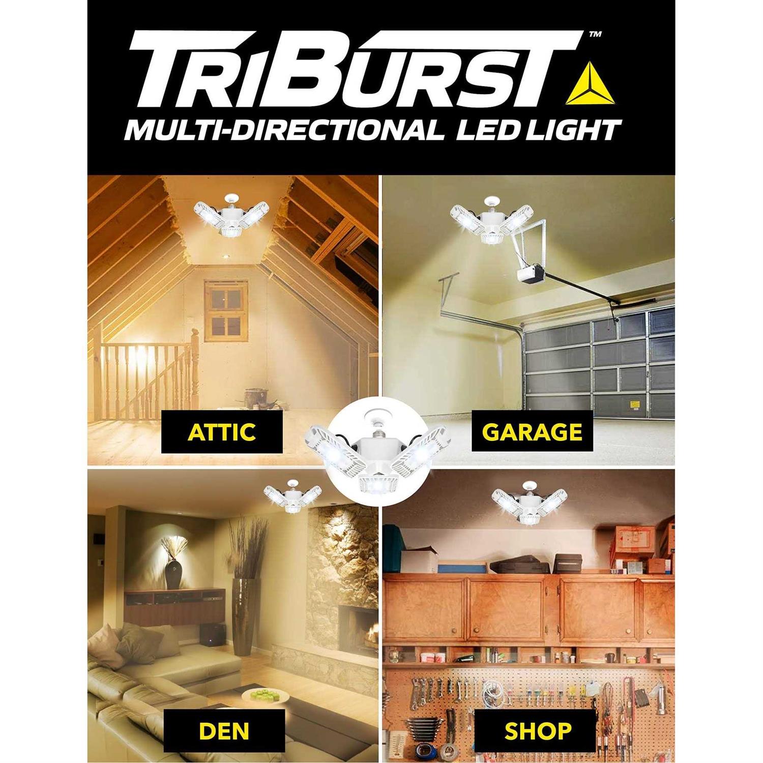 Bell & Howell TriBurst 10.5 in. 2000 Lumens Ceiling Light with 3 Adjustable Heads 8532