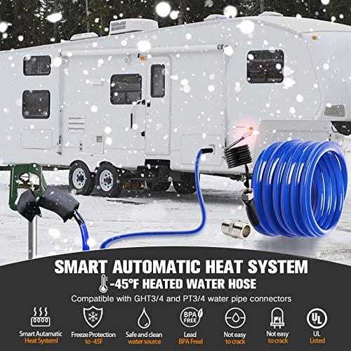 Bipeoo 100FT 30FT 50FT Heated Water Hose for Rv,-45 °F Antifreeze Drinking Garden Water Hose with Energy Saving Thermostat,1/2 Inner Diameter Rv