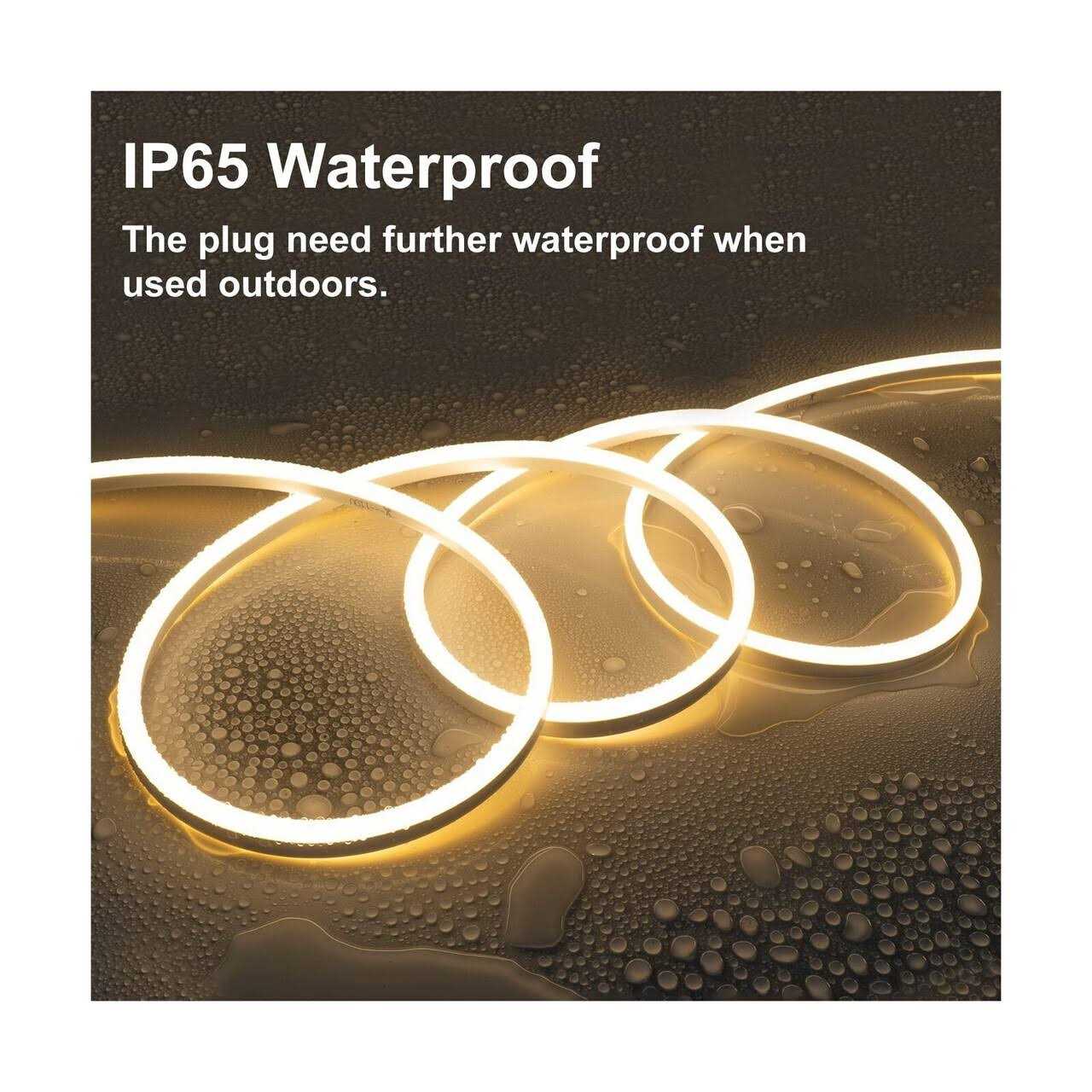 SURNIE 50ft LED Neon Rope Lights 110V Strip Lights Outdoor Waterproof