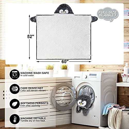 Wearable Hooded Blanket For Adults Super Soft Warm Cozy Plush