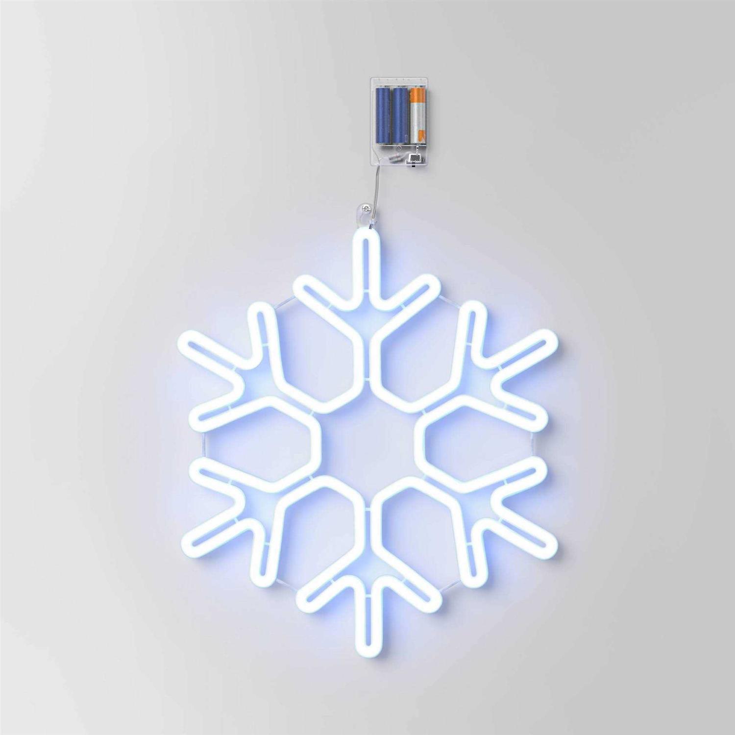 Wondershop 15.5″ Neon Style Snowflake Christmas Novelty Silhouette Light Cool White