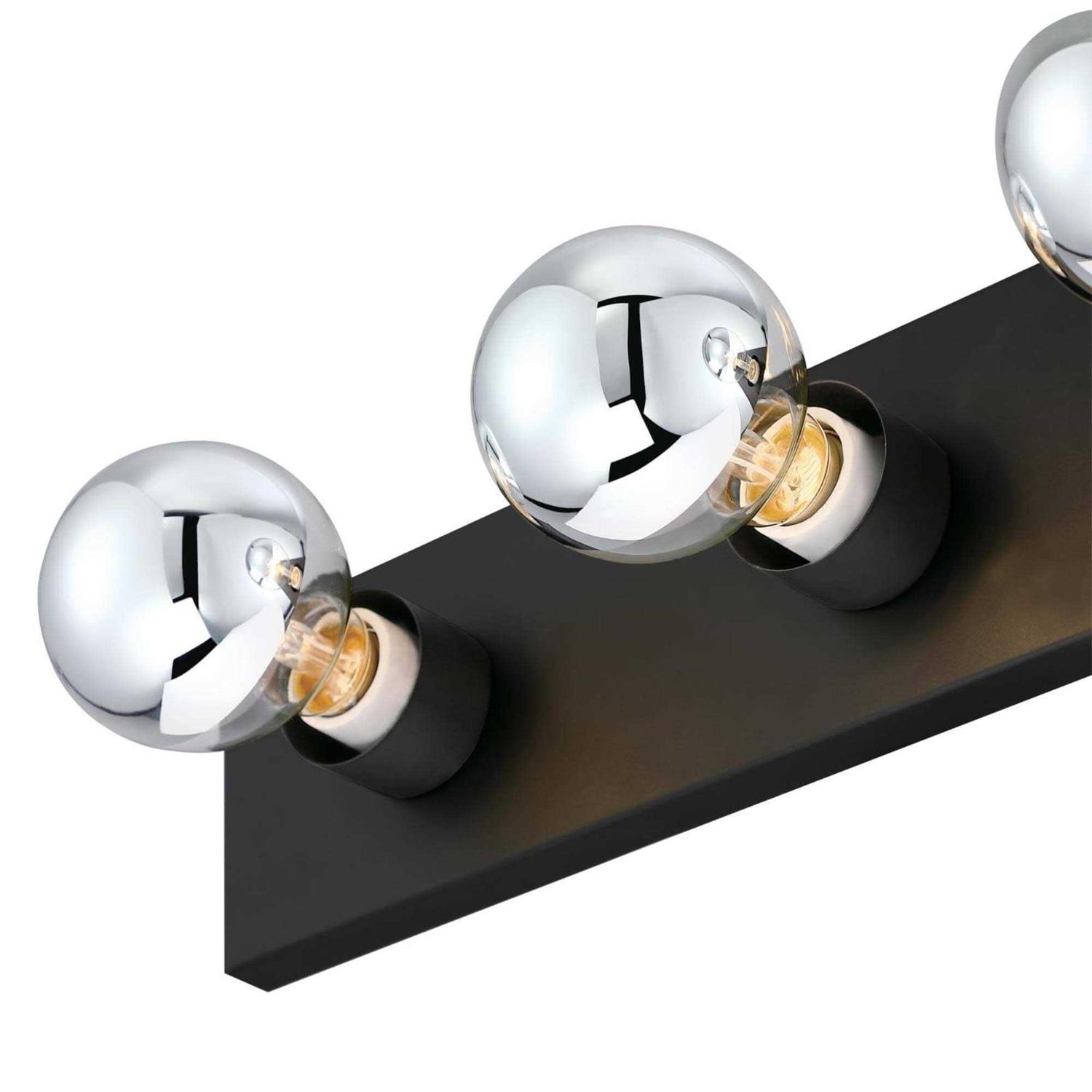 Westinghouse Lighting Four-Light Matte Black Indoor Wall Fixture 6117600