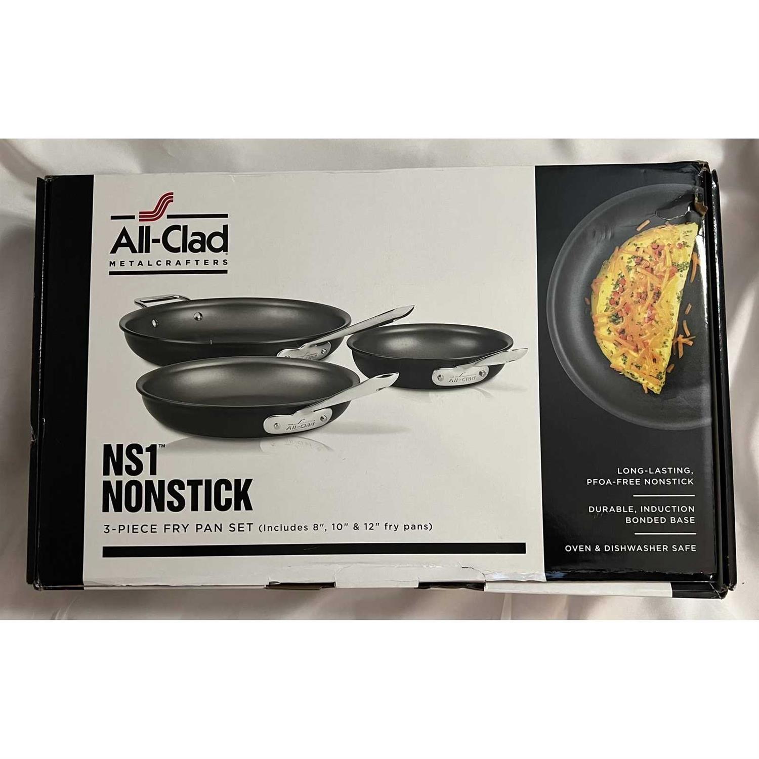 All-Clad NS1 Nonstick Induction 3-Piece Set, 8, 10 and 12 Fry Pans
