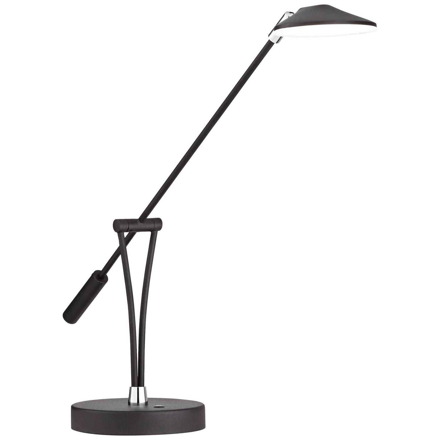360 Lighting Modern Desk Table Lamp with USB Charging Port LED 20 High Satin Black Metal Adjustable Arm for Bedroom Office
