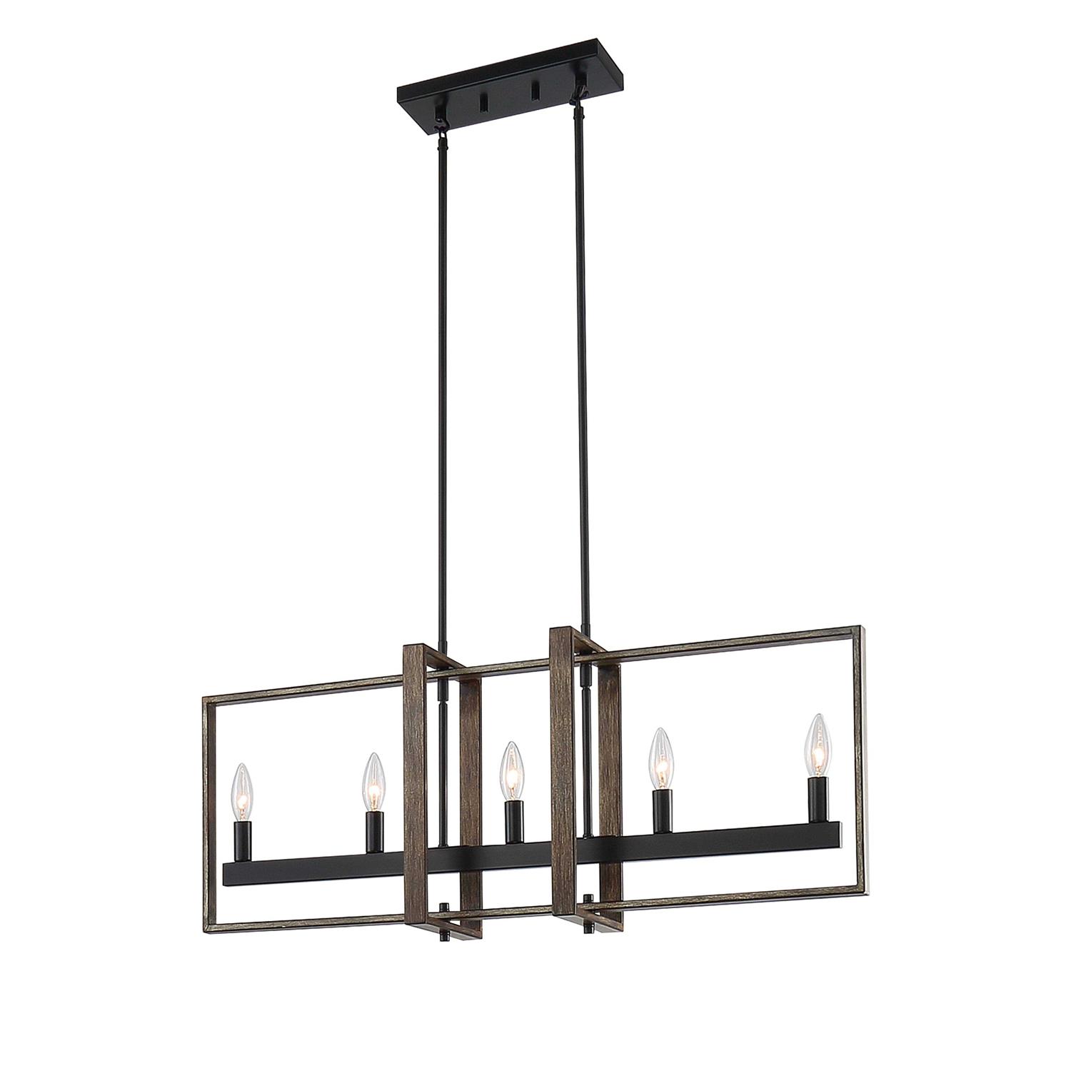 Vanity Art 5-Light Kitchen Island Linear Pendant