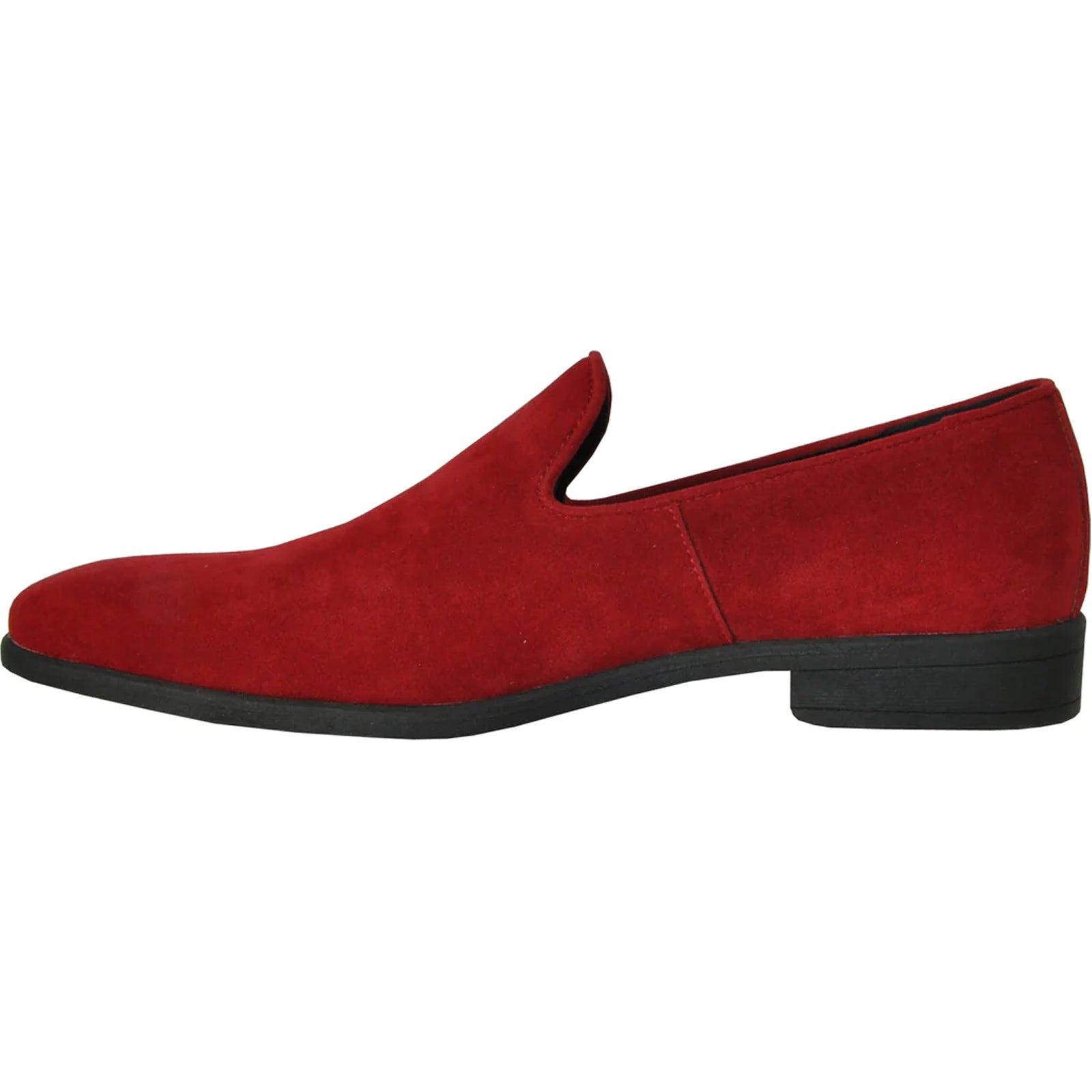 Mens Vegan Suede Wedding & Prom Slip On Loafer Dress Shoe in Red