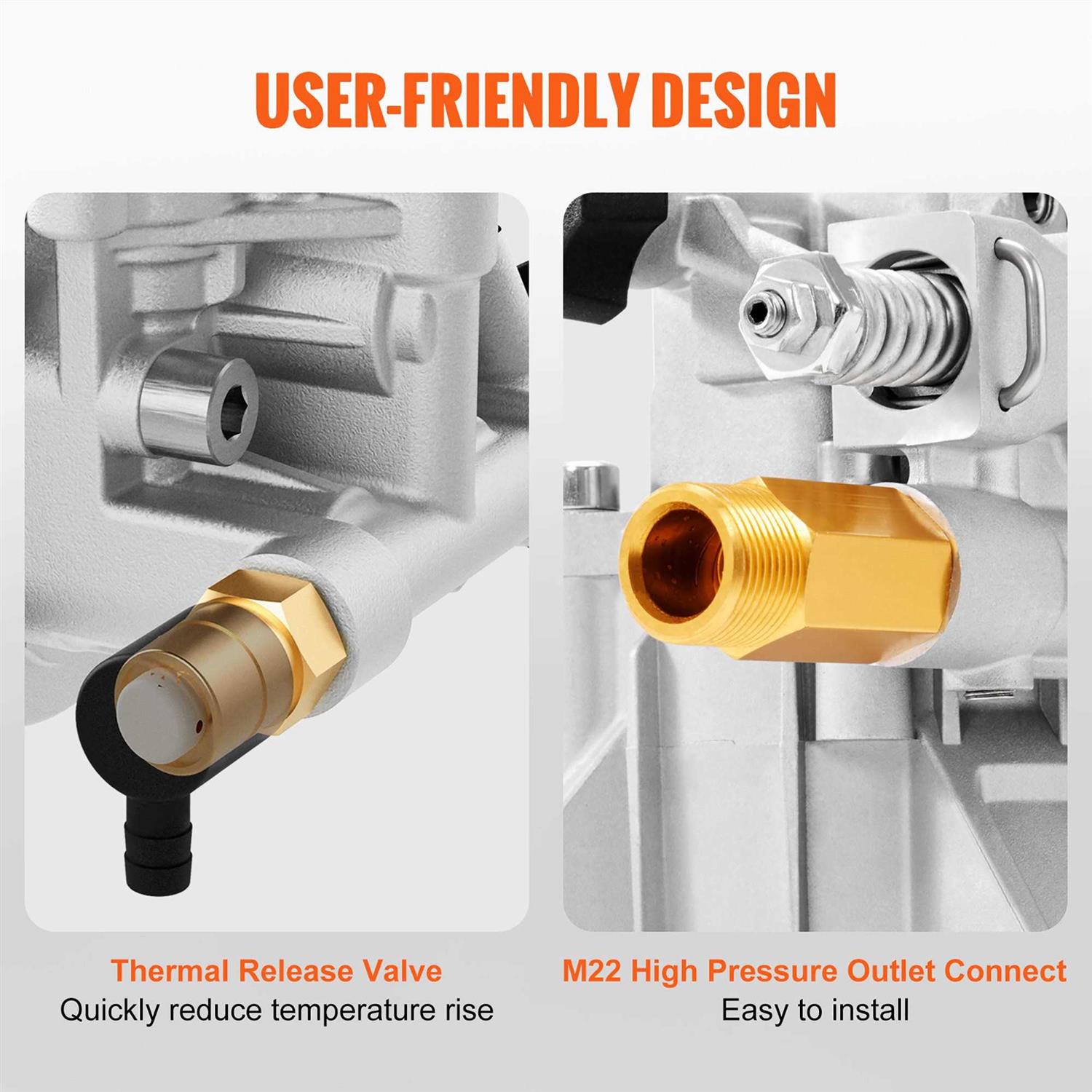 VEVOR Pressure Washer Pump 7/8 Shaft Vertical 3400 PSI 2.5 GPM