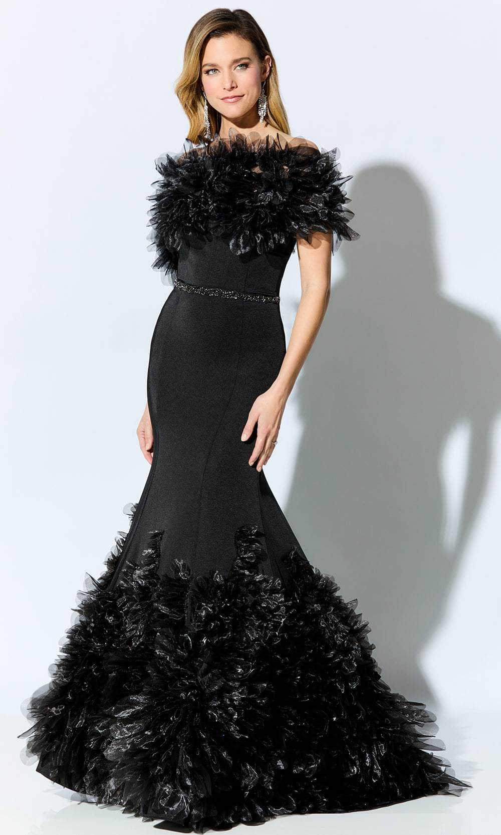 Tulle Appliqued Formal Gown