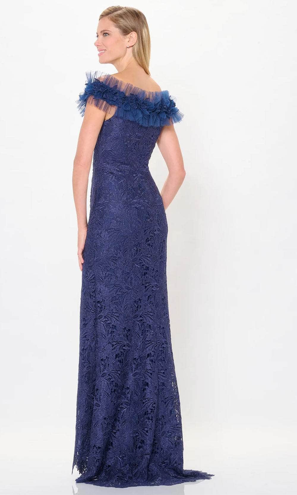 Ruffle Trimmed Evening Dress