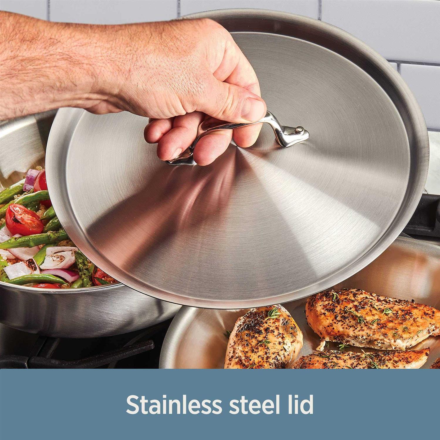 All-Clad D3 Stainless Steel Fry Pan with Lid