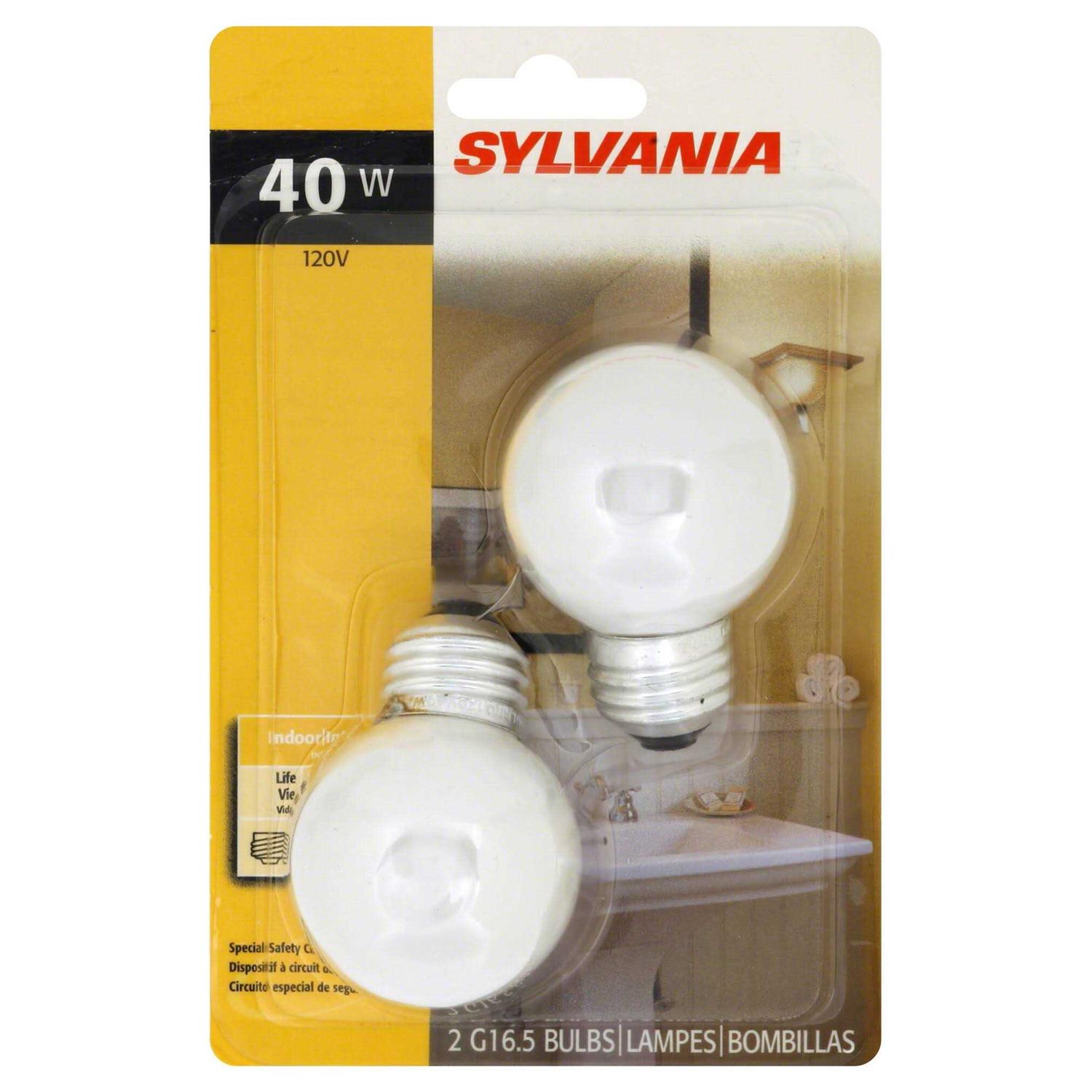 Sylvania Light Bulbs, 40 W – 2 bulbs 10299