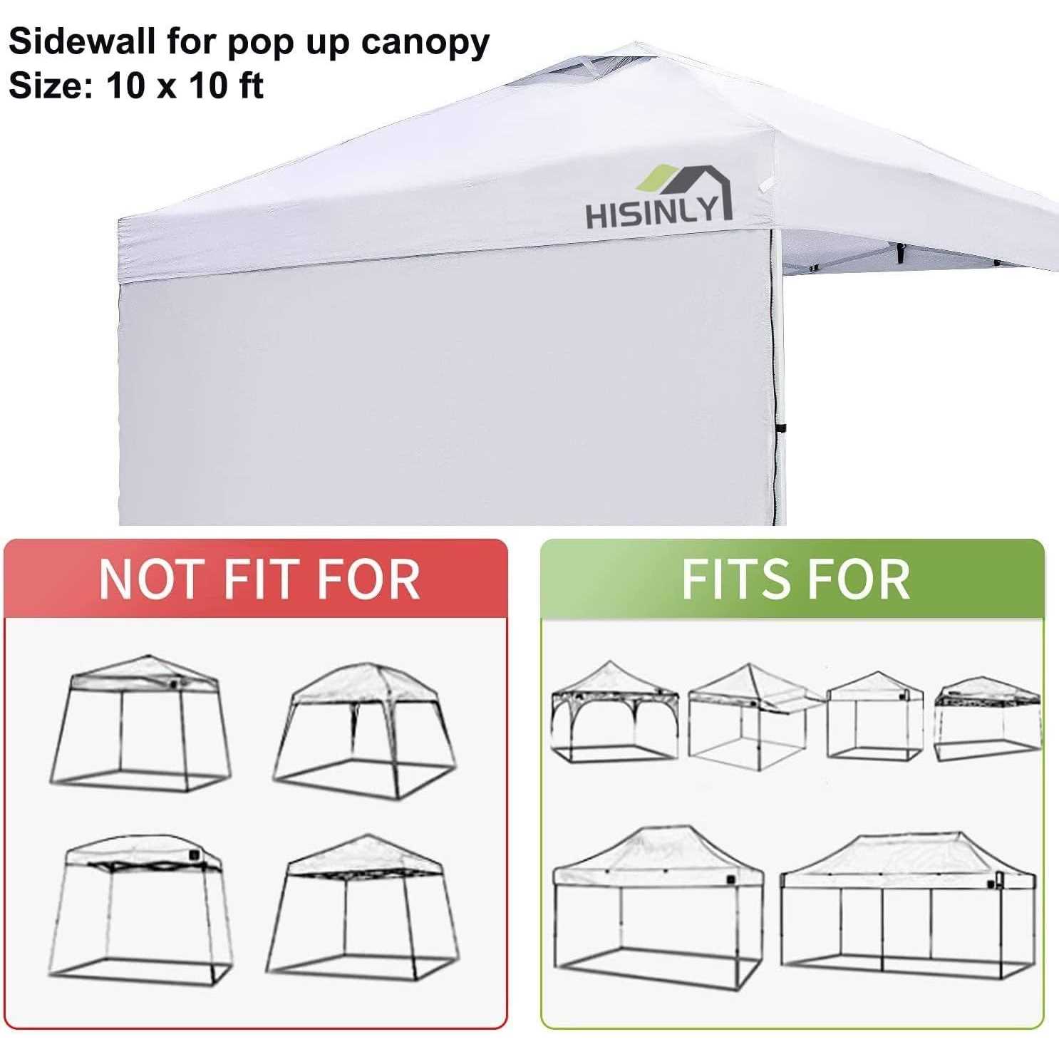 10×10 Pop Up Canopy Sidewalls for Hisinly Instant Canopy Tent