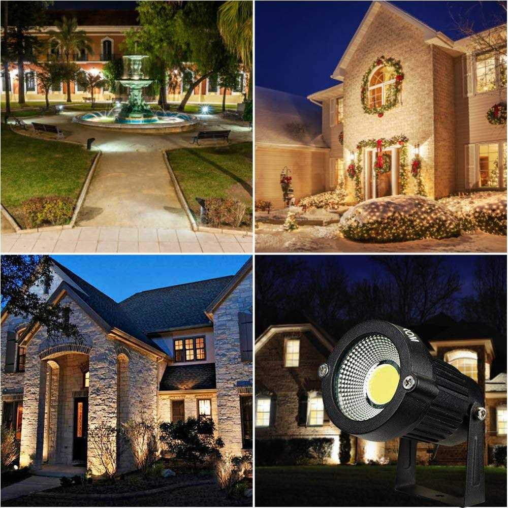 WEYANG Landscape Outdoor,IP65 Waterproof Garden Spotlights,5W AC 120V Yard Flood Light,Metal Ground Stake Lawn LED Spotlight