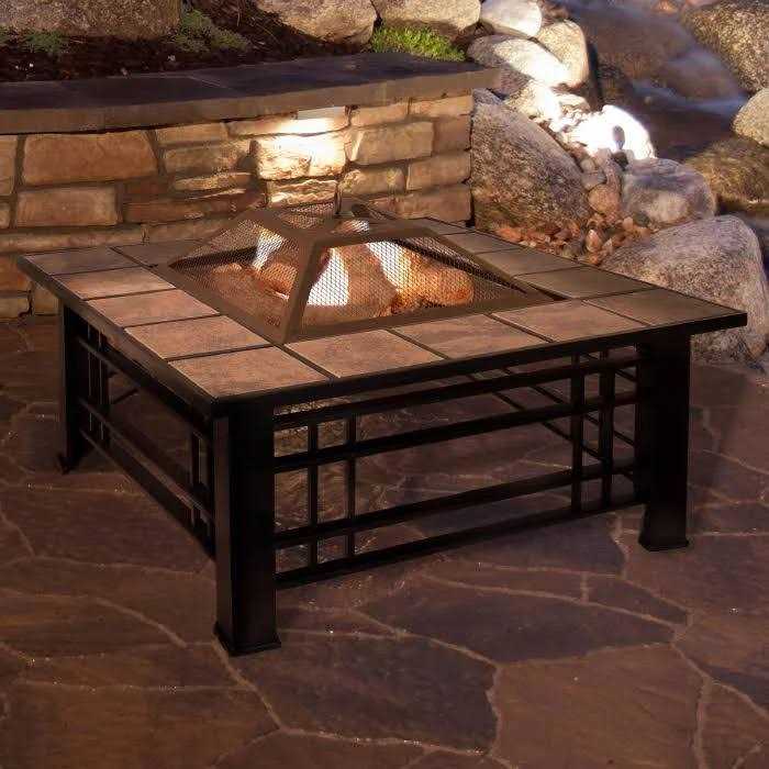 Pure Garden 32-Inch Outdoor Wood Burning Firepit/Fireplace