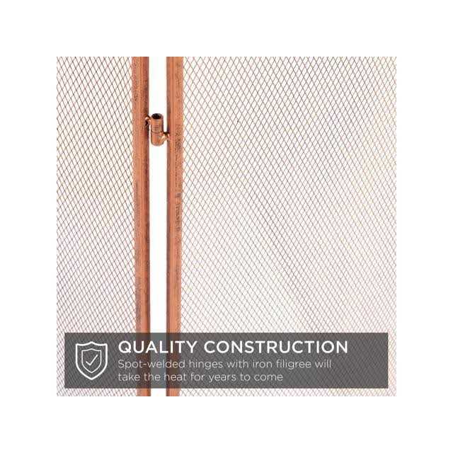 Best Choice Products 54.25×30.25in 3-Panel Steel Mesh Fireplace Screen