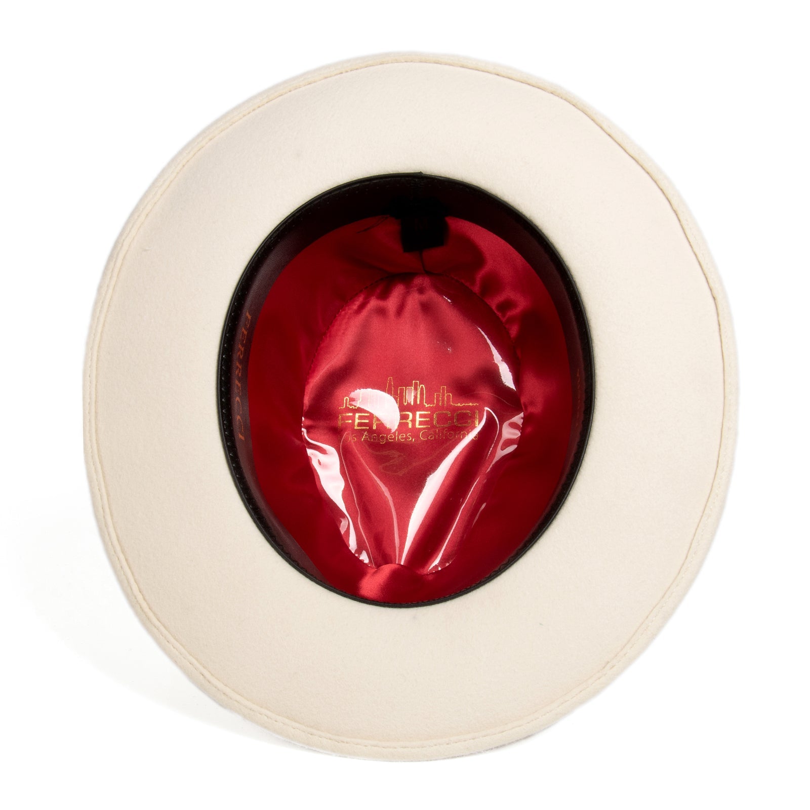 Mens Classic Wool Fedora Dress Hat in Off White