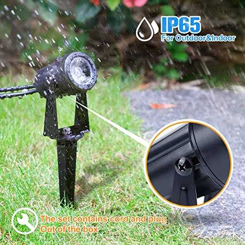 VOLISUN Christmas Outdoor Spotlights,Low Voltage Landscape Transformer and Cable,Waterproof Landscape