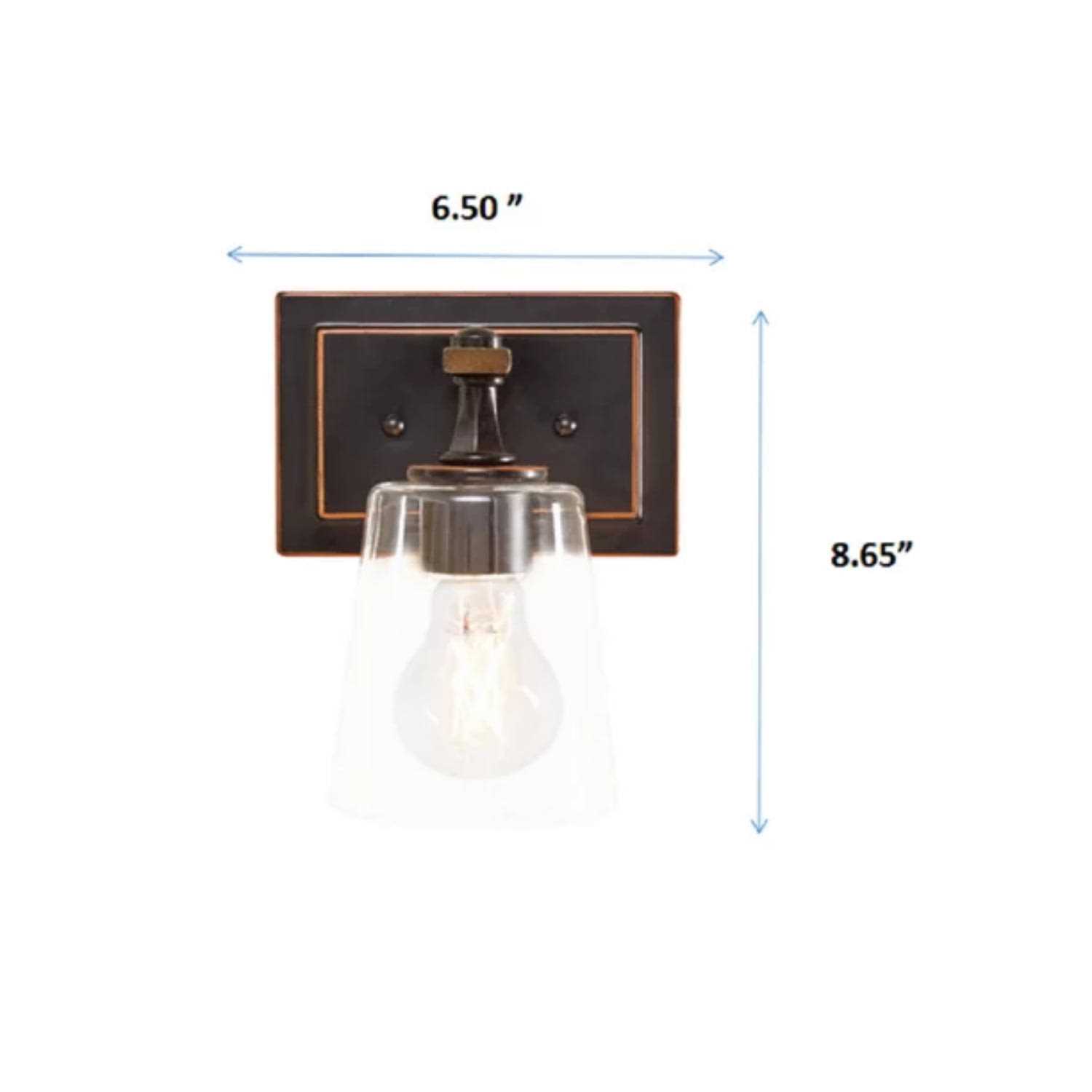 Better Homes & Gardens Indoor Wall Scone Vanity Light Bronze Metal Base Glass Shades