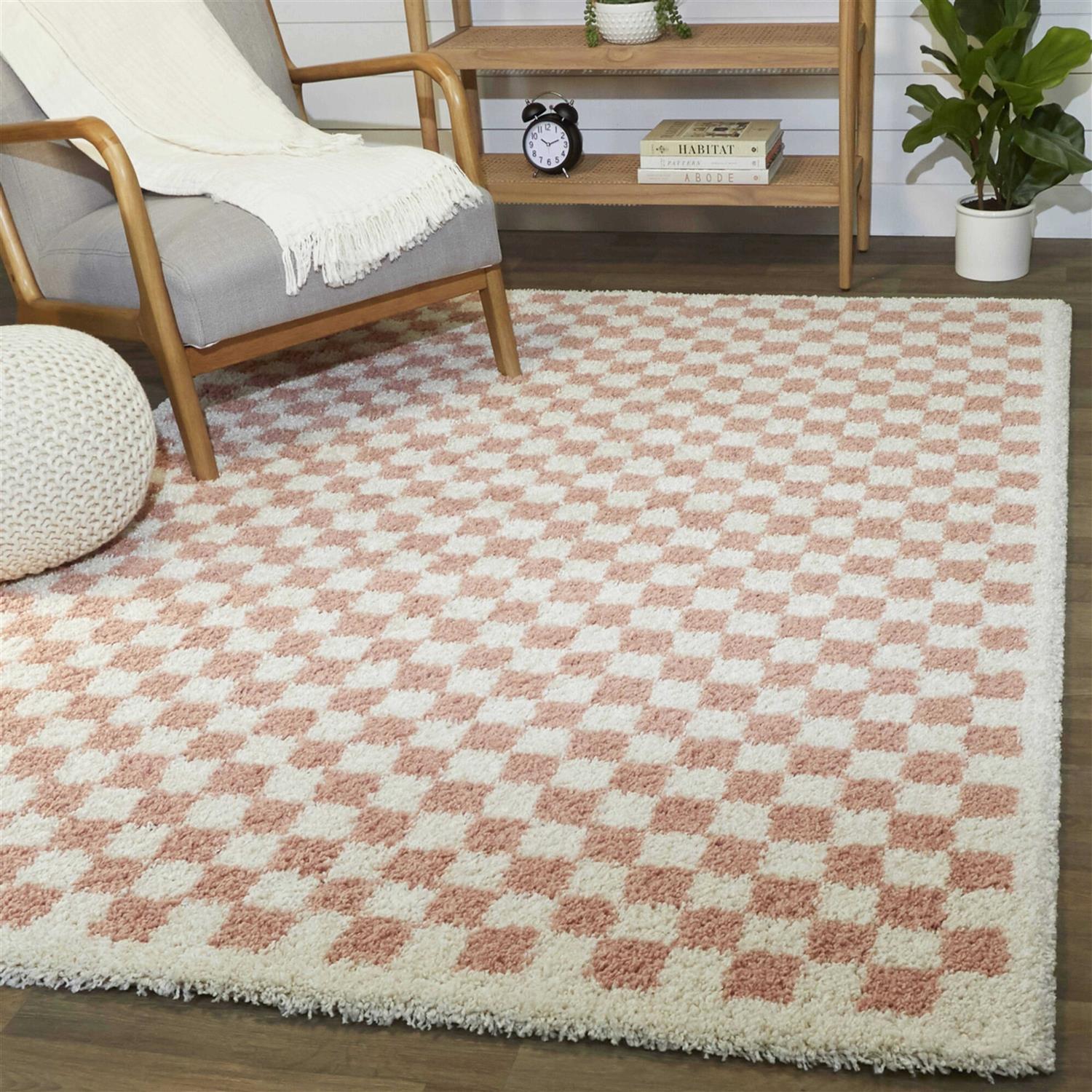 Balta Covey Plush Checkered Thick Shag Area Rug
