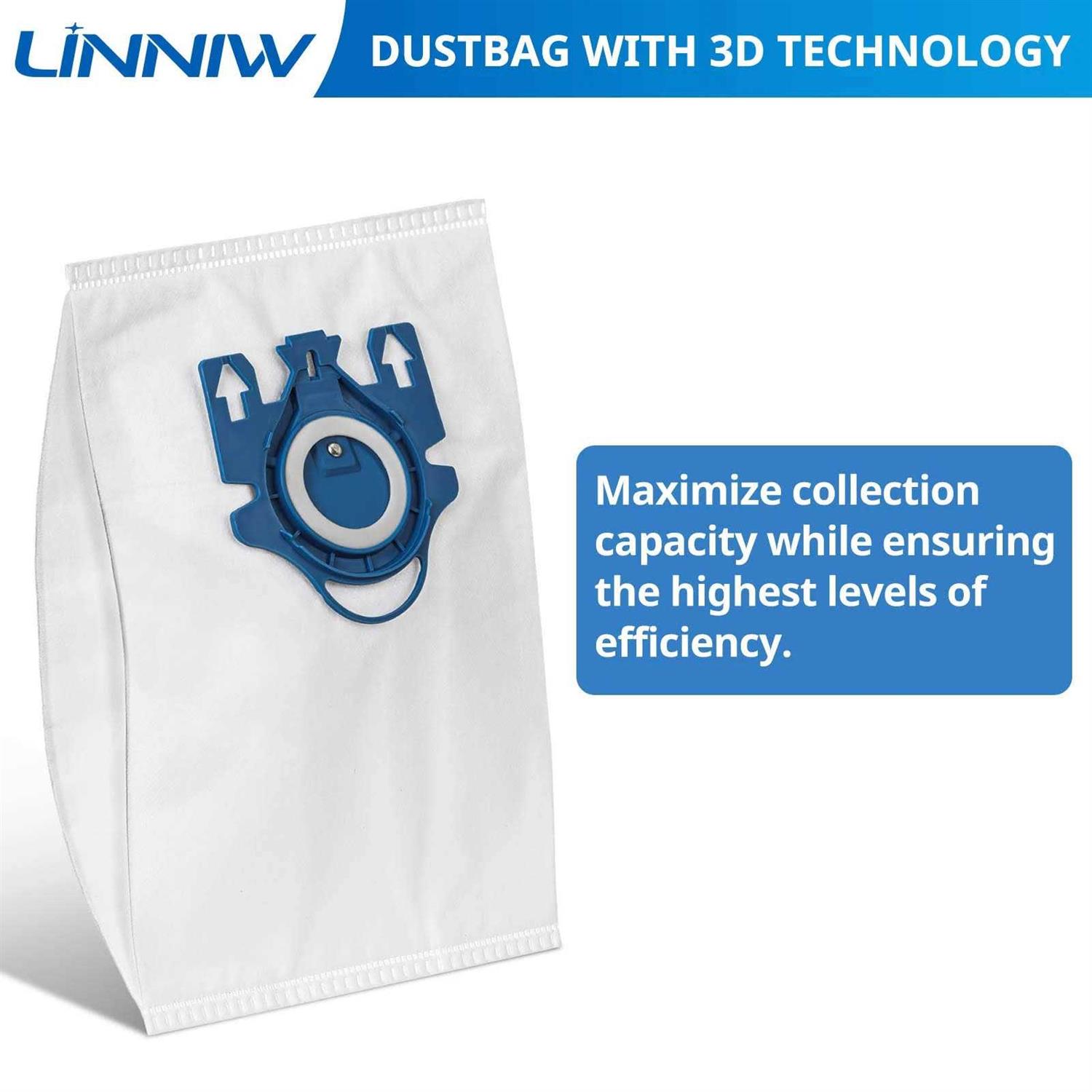 20 Pack 3d Airclean Gn Vacuum Bags Compatible with Miele Classic C1