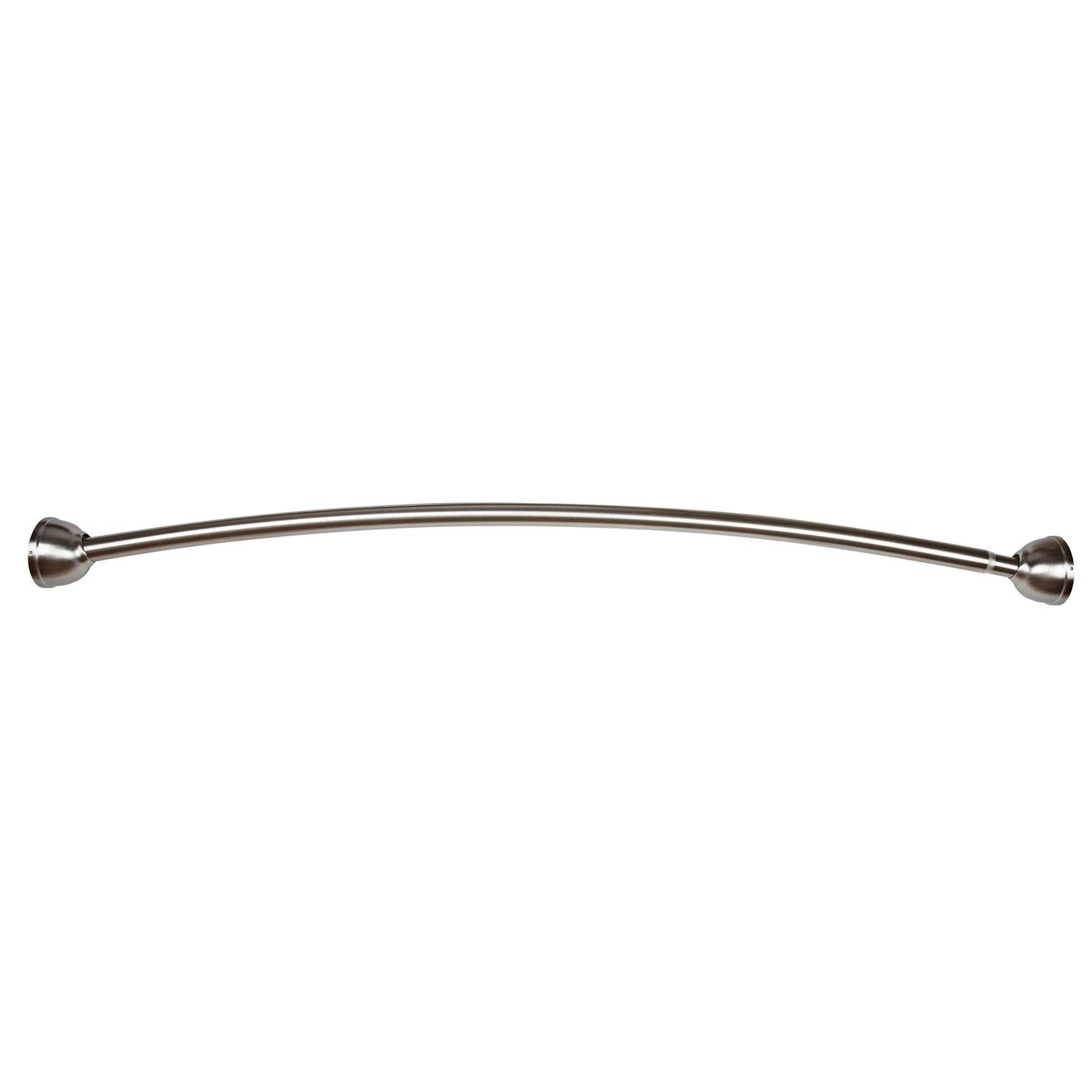 allen + roth Brushed Nickel Fixed Single Curve Adjustable Shower Rod SHLSNC03SN