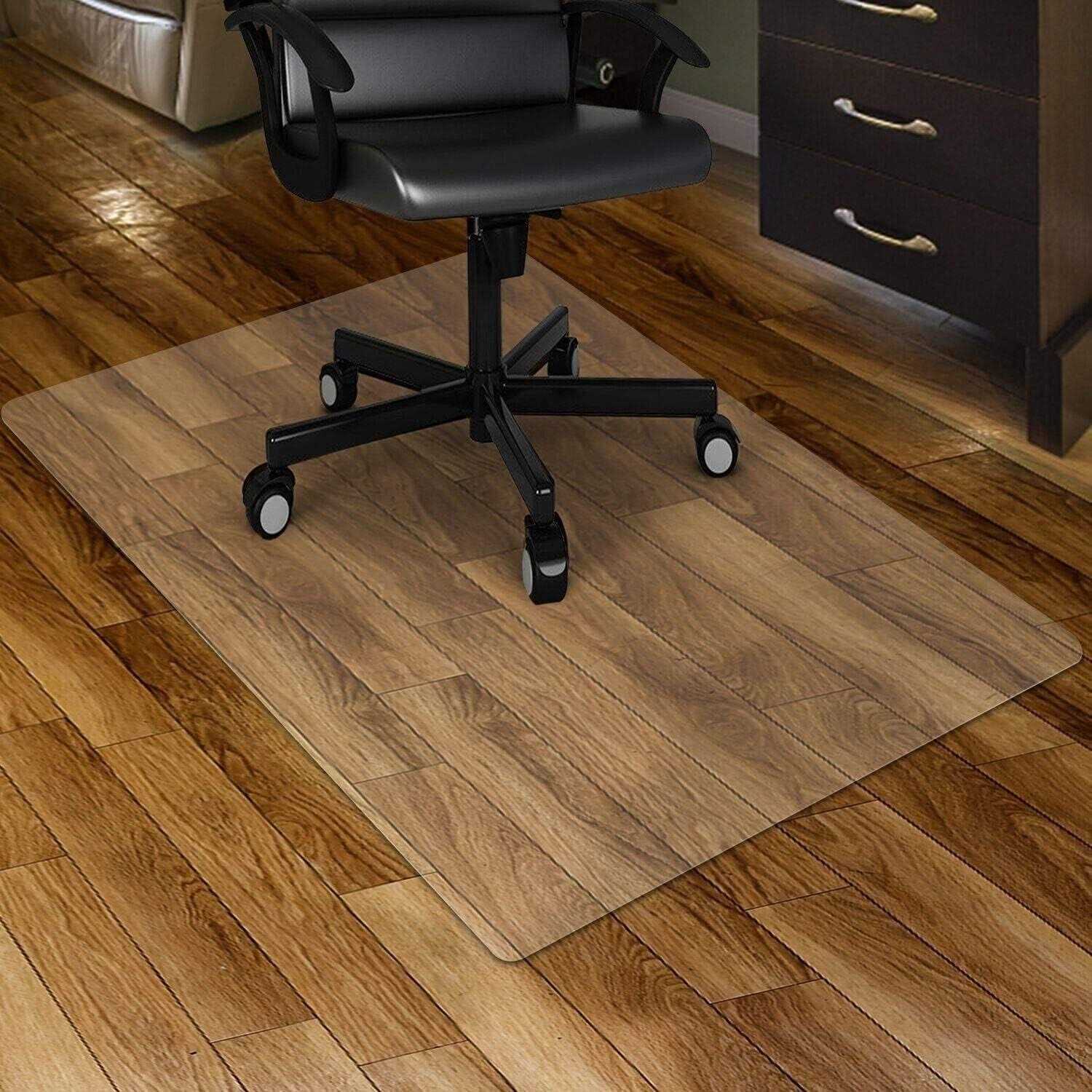 Kuyal Clear Chair mat 48 inches Transparent Floor Mats Wood/Tile Protection mat for Office & Home