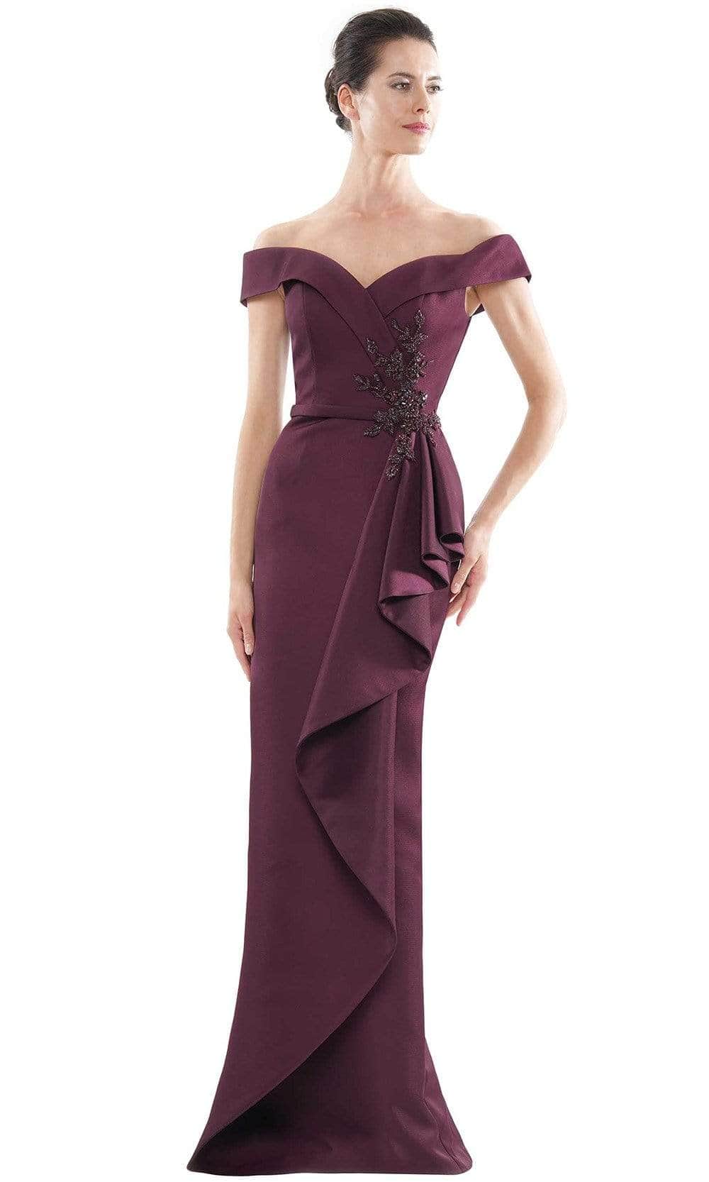 Ruffle Sheath Evening Dress MV1087